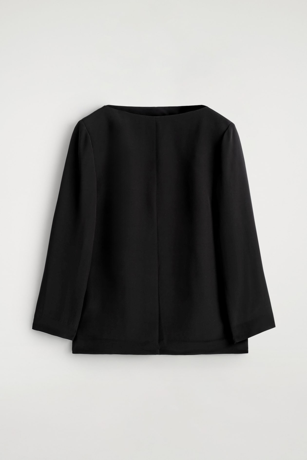 TAILORED SILK TOP — CARBON