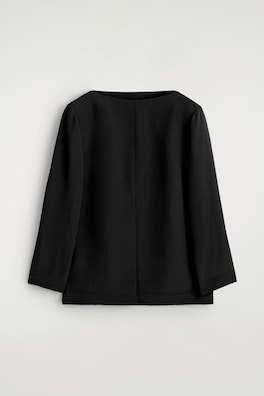 TAILORED SILK TOP — CARBON 7