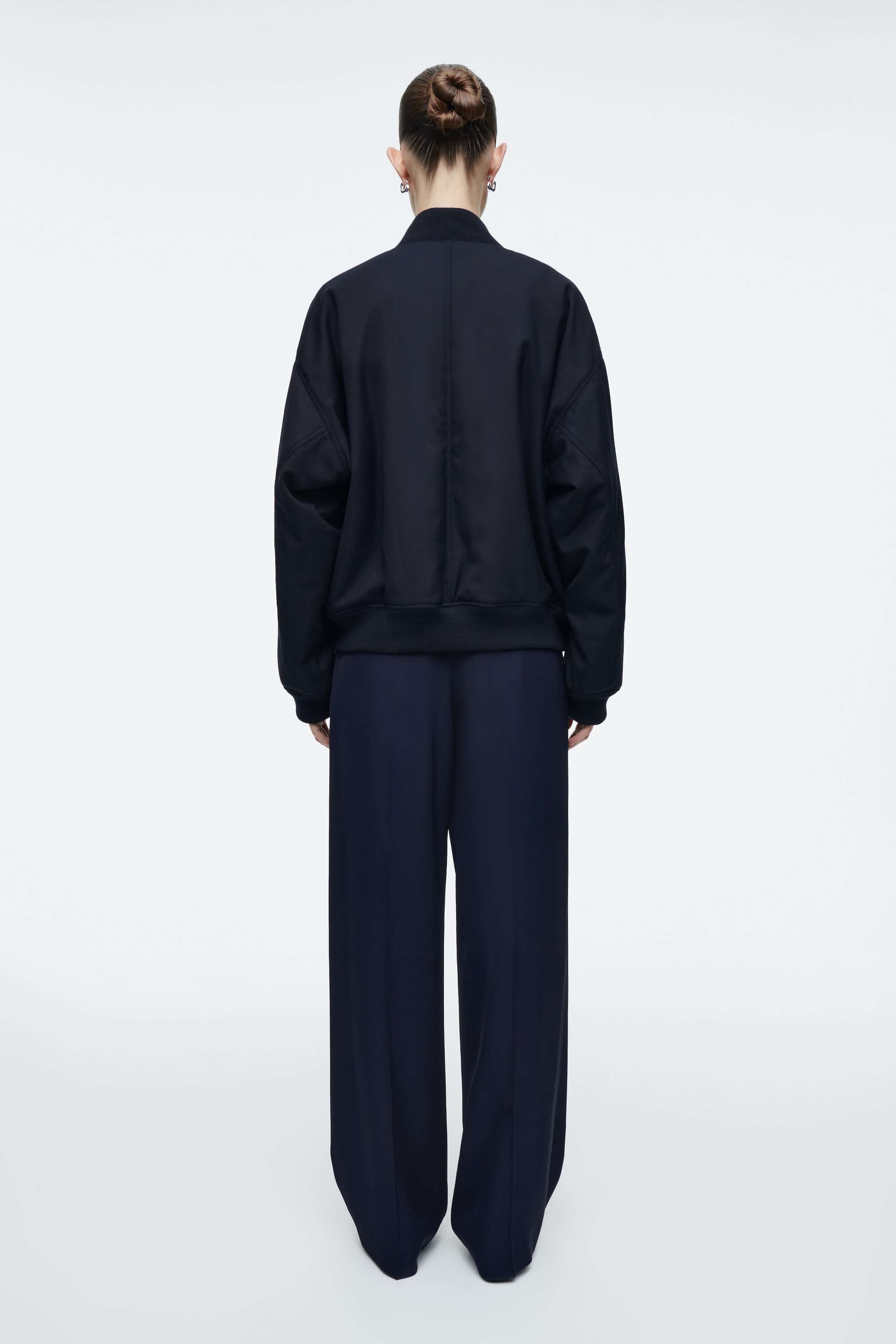 Agrandir l'image: VESTE BOMBER OVERSIZE EN LAINE - BLEU MARINE - FEMME | H&M FR 5