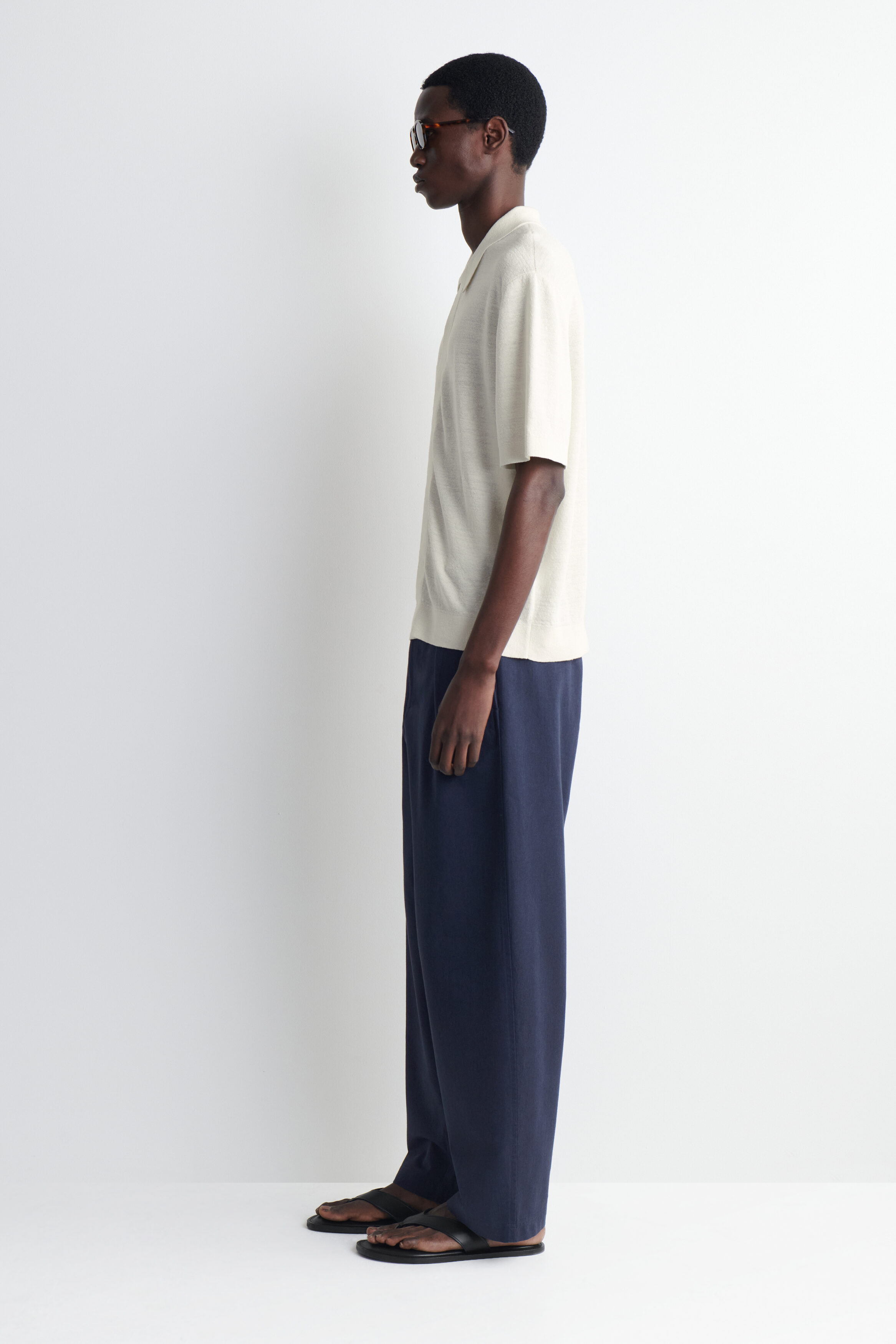 TEXTURED KNITTED LINEN SHIRT - CREAM | COS CA