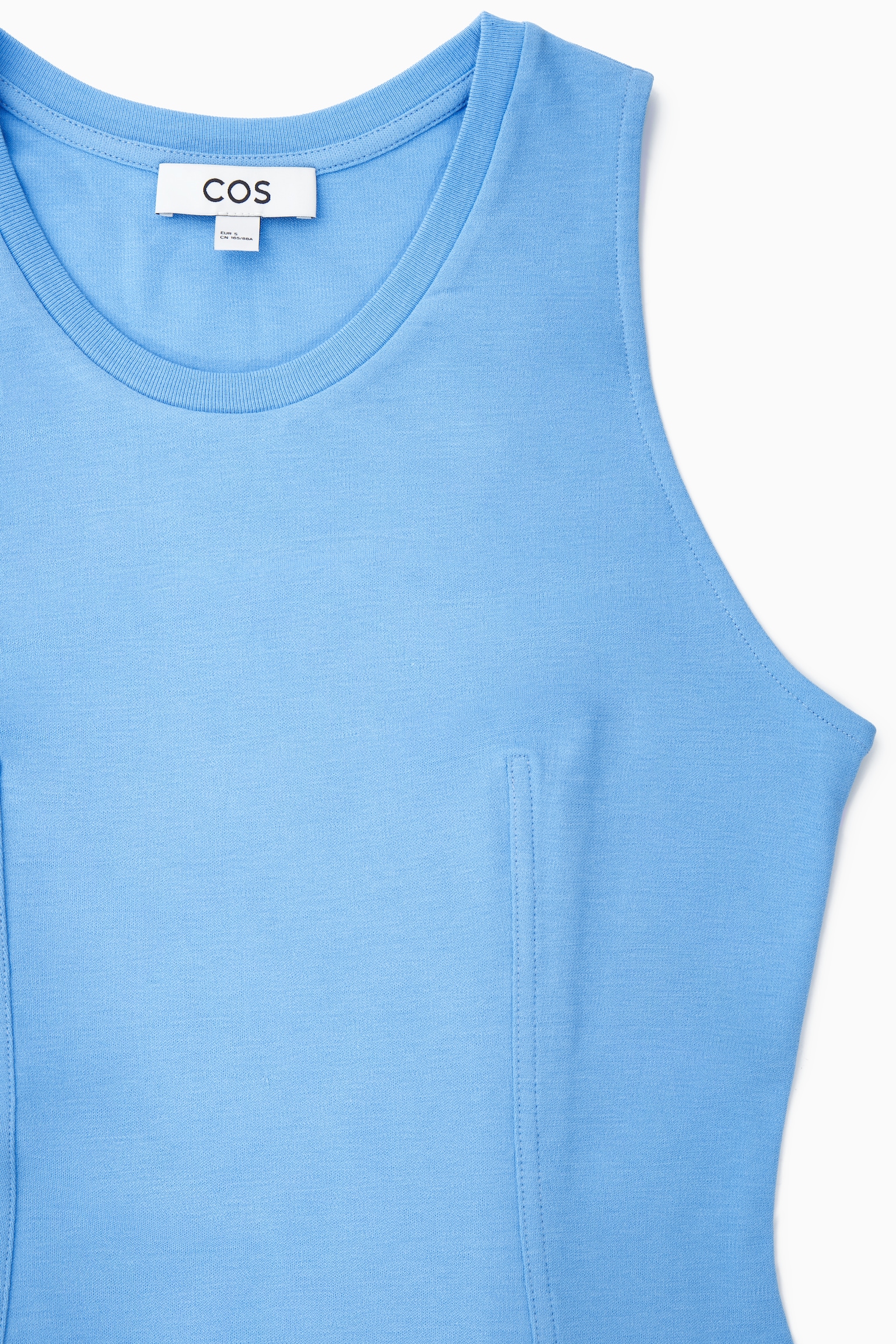 ROBE LONGUE SANS MANCHES TAILLE BASSE - BLEU CIEL - 2