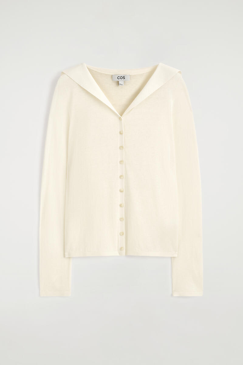 Sailor-Collar Knitted Cotton-Silk Shirt