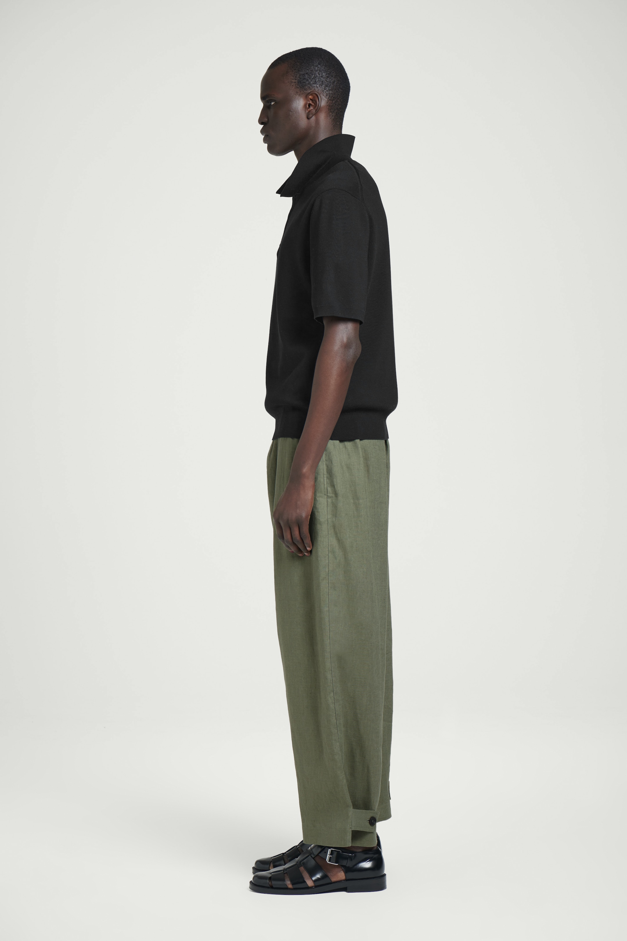 Agrandir l'image: PANTALON LARGE À TAILLE ÉLASTIQUÉE EN LIN - VERT - HOMME | H&M FR 3