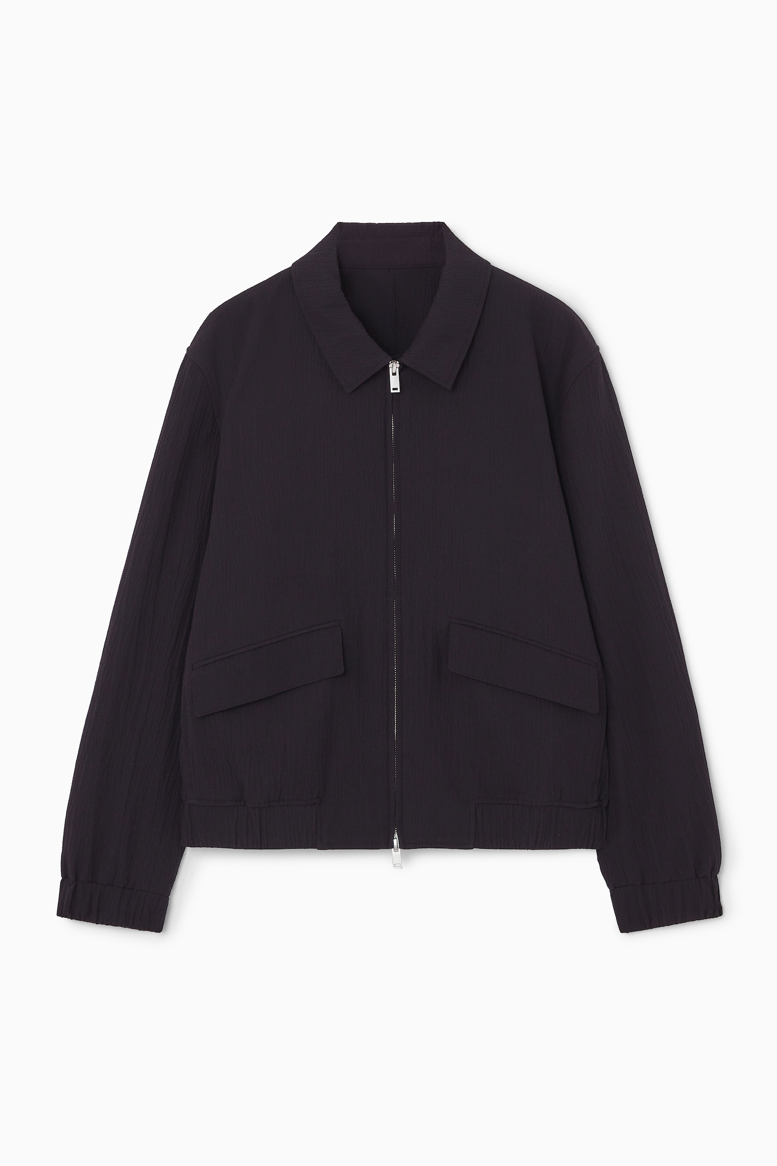 BLOUSONJACKE AUS SEERSUCKER - DUNKLES NAVYBLAU