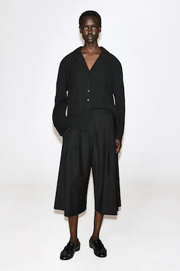 CRINKLED-JERSEY SHIRT — BLACK 2