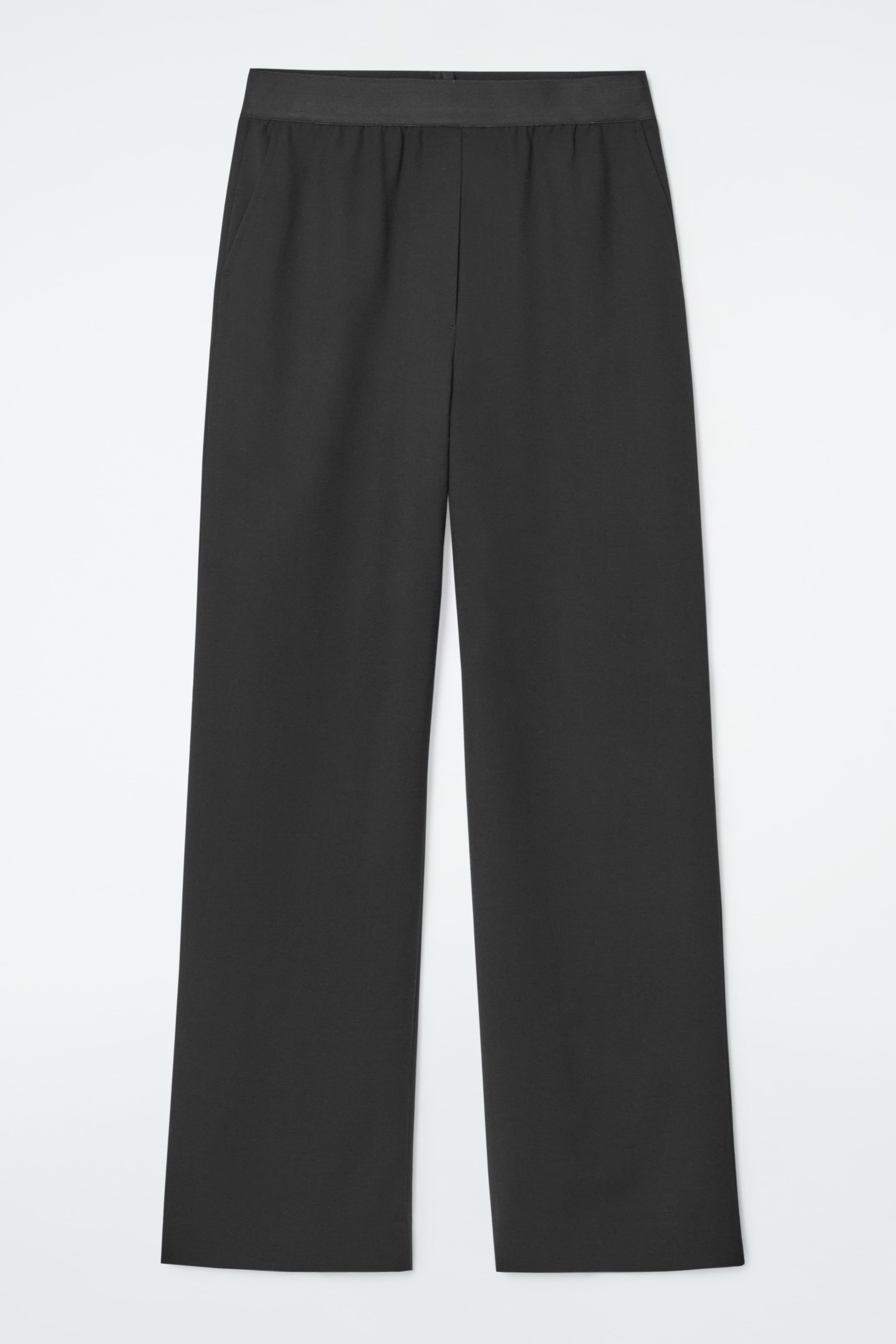 View larger image: ELASTICATED TAILORED WOOL TROUSERS - BLACK - Ladies | H&M GB 1