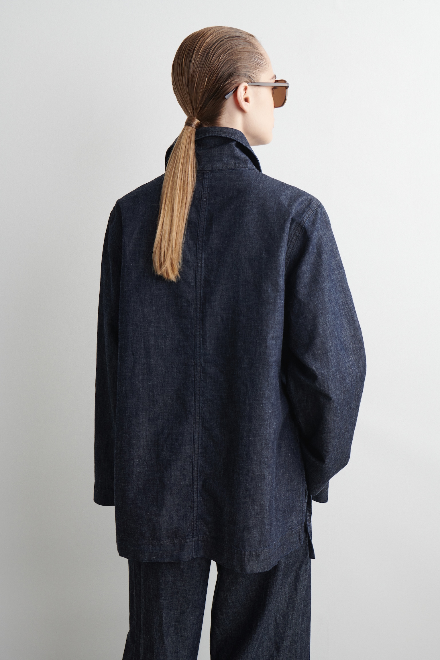 TIE-SIDE DENIM OVERSHIRT - INDIGO - 6