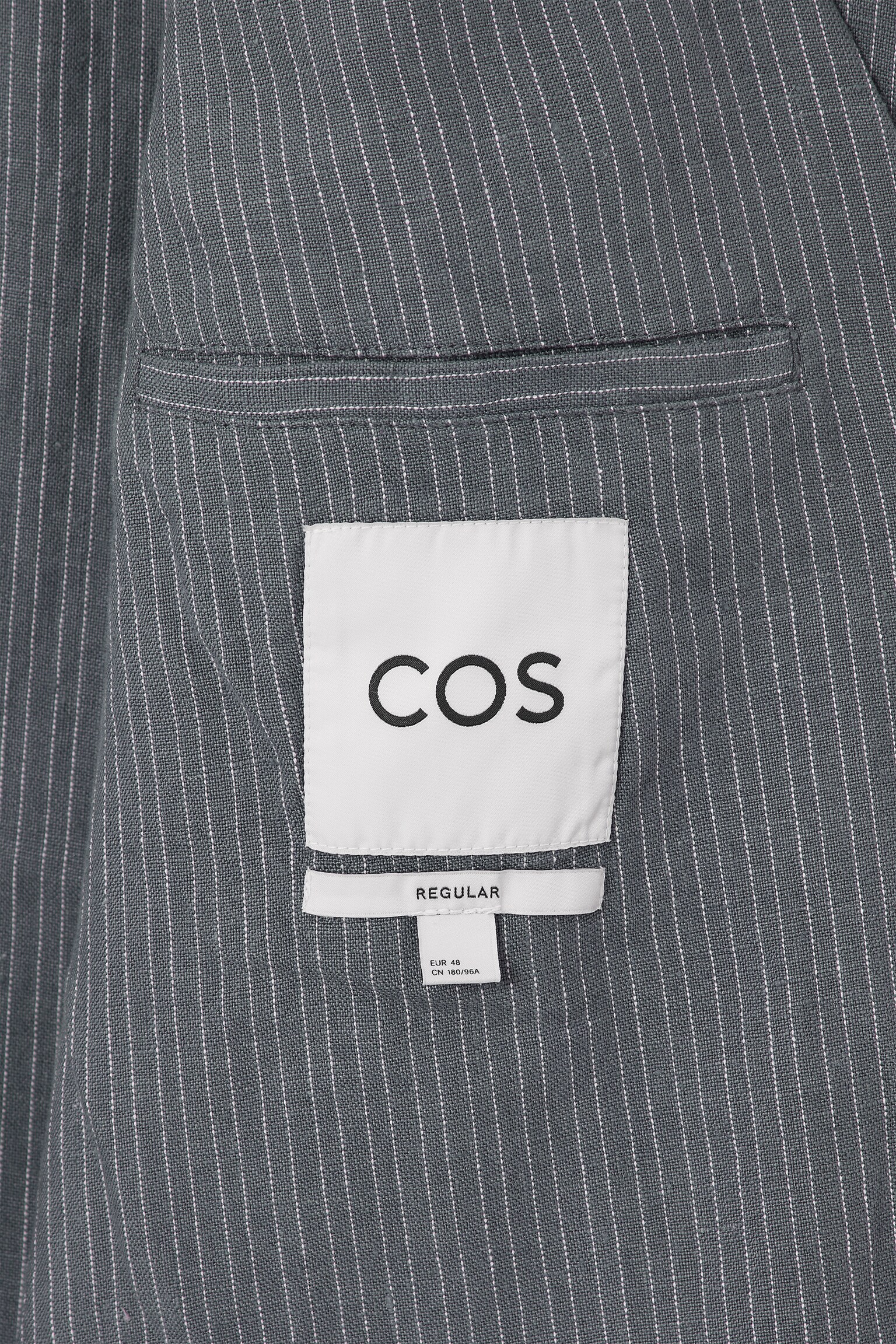 BLAZER FLOU EN LIN - GRIS / FINES RAYURES/MARINE FONCÉ/GRÈGE - 2