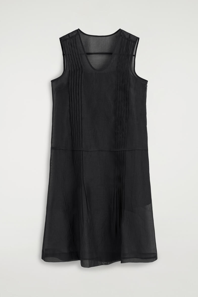 Sheer Pintucked Dress