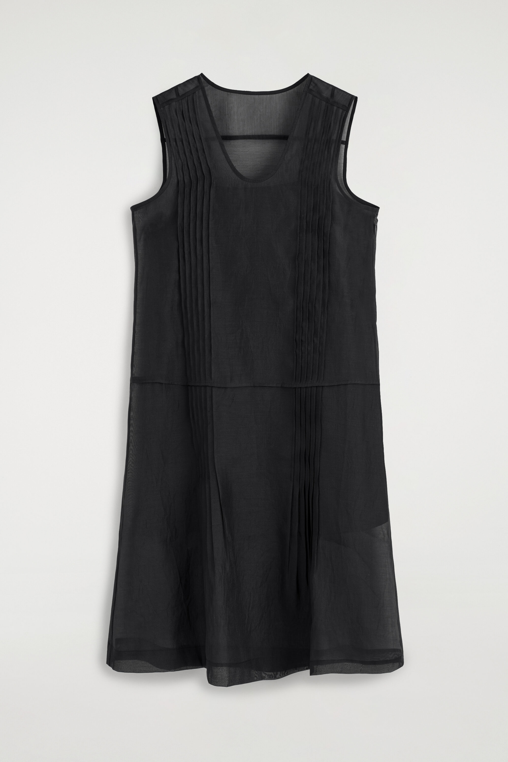 Sheer Pintucked Dress