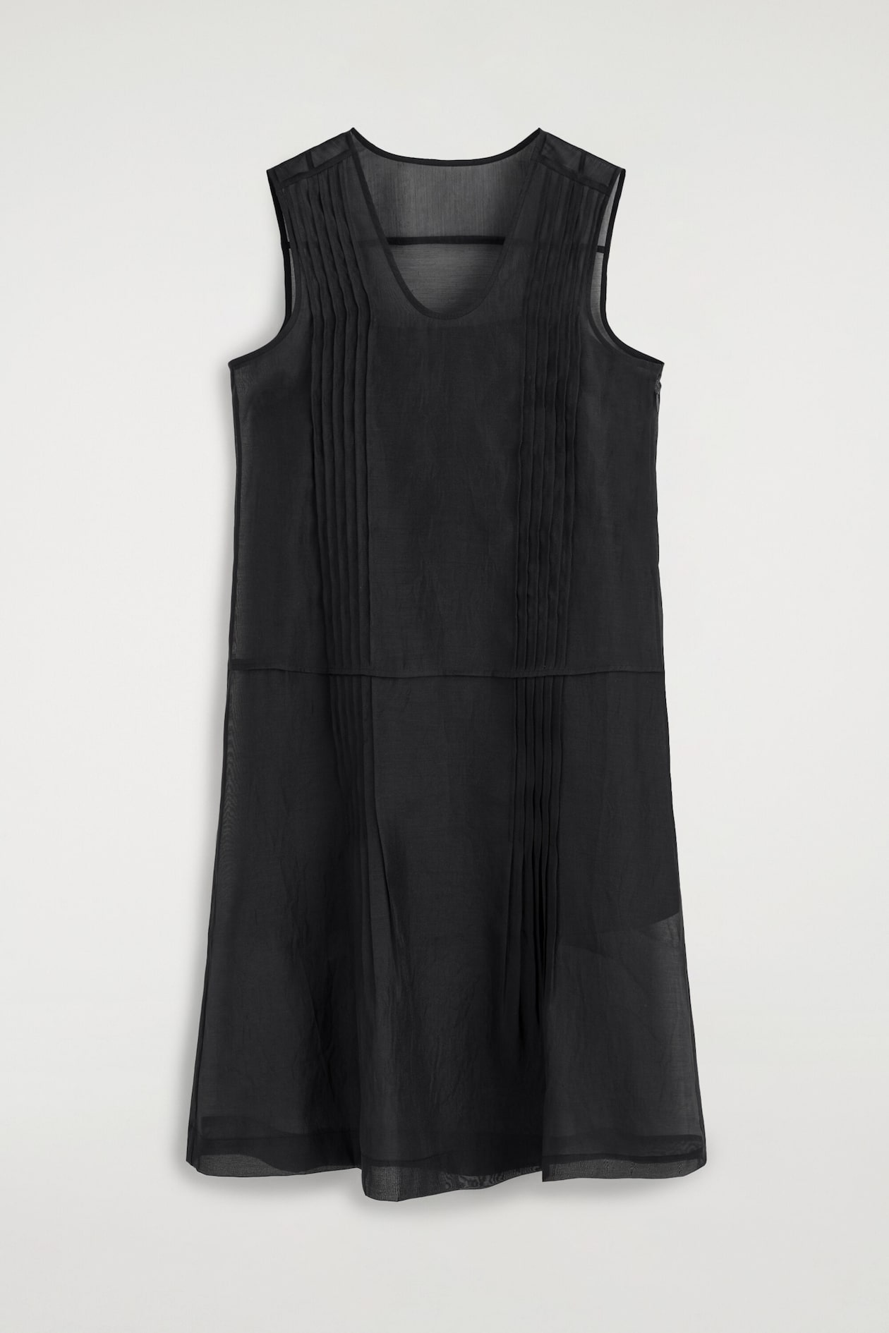 DURCHSCHEINENDES KLEID MIT BIESEN