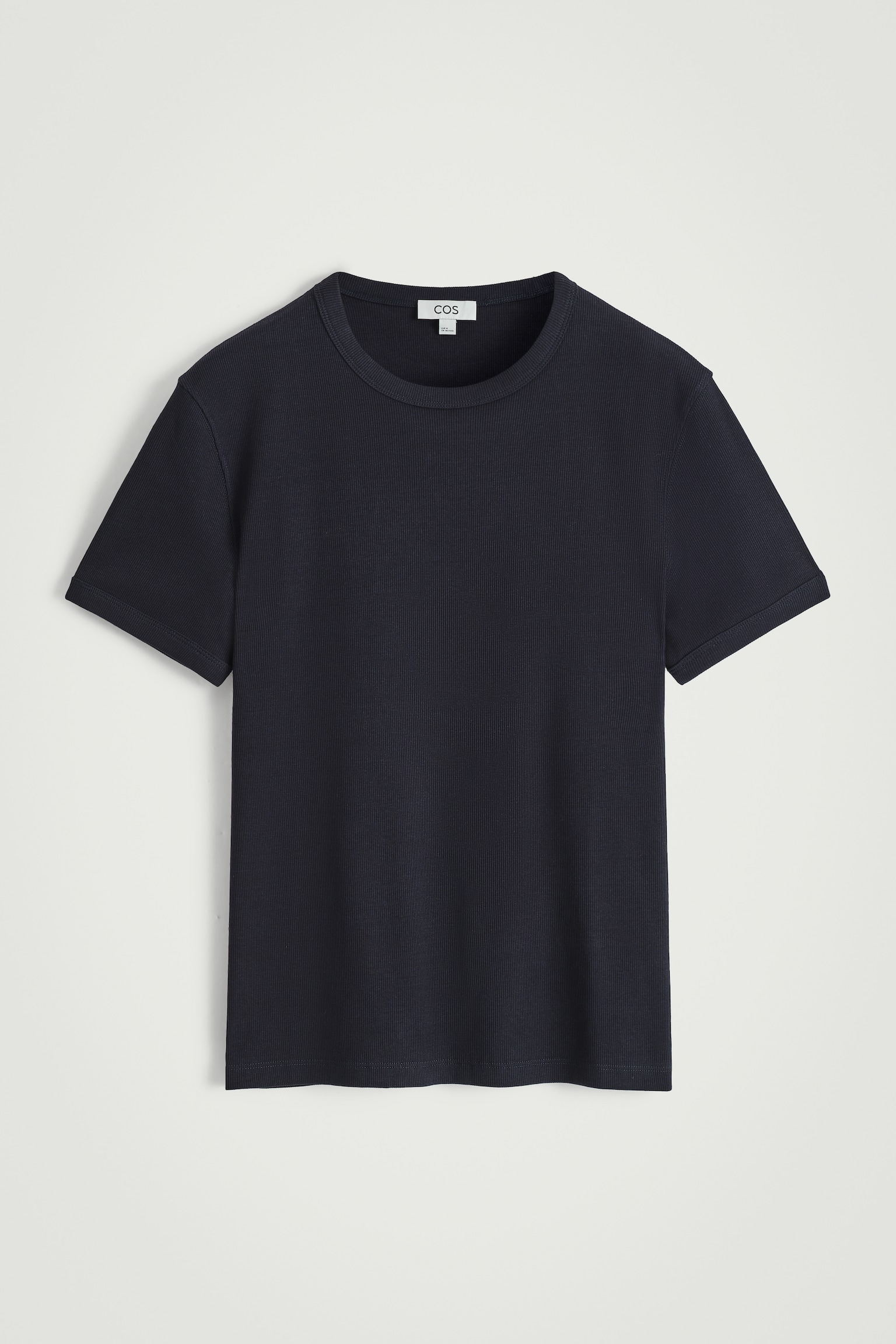 SLIM RIBBED COTTON T-SHIRT - NAVY/WHITE/LIGHT GREY/KHAKI/BLACK/CHARCOAL/DARK MOLE - 2