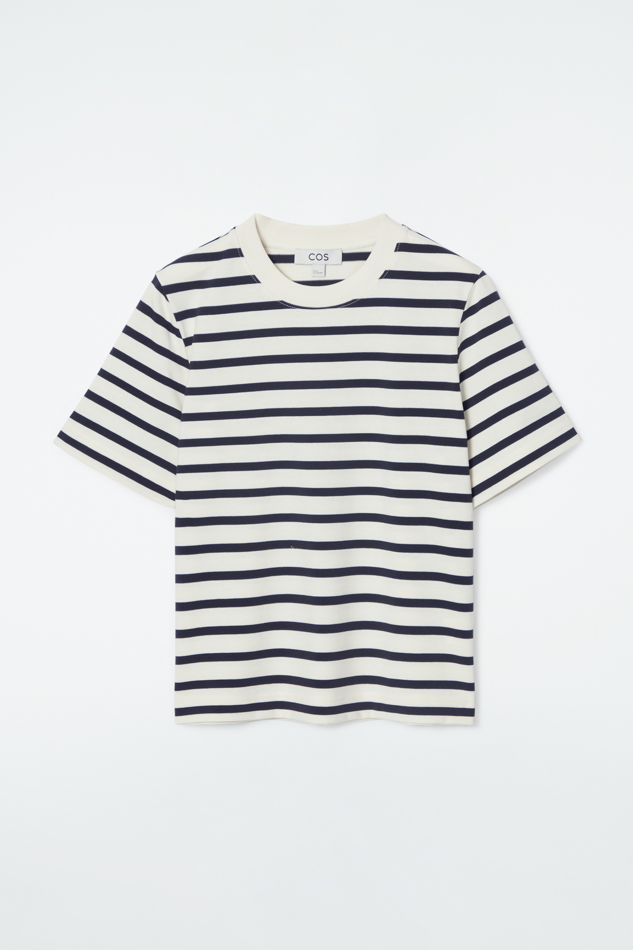 Agrandir l'image: T-SHIRT REGULAR ÉLÉGANT - BLEU MARINE / BLANC / RAYURES - FEMME | H&M CH 5