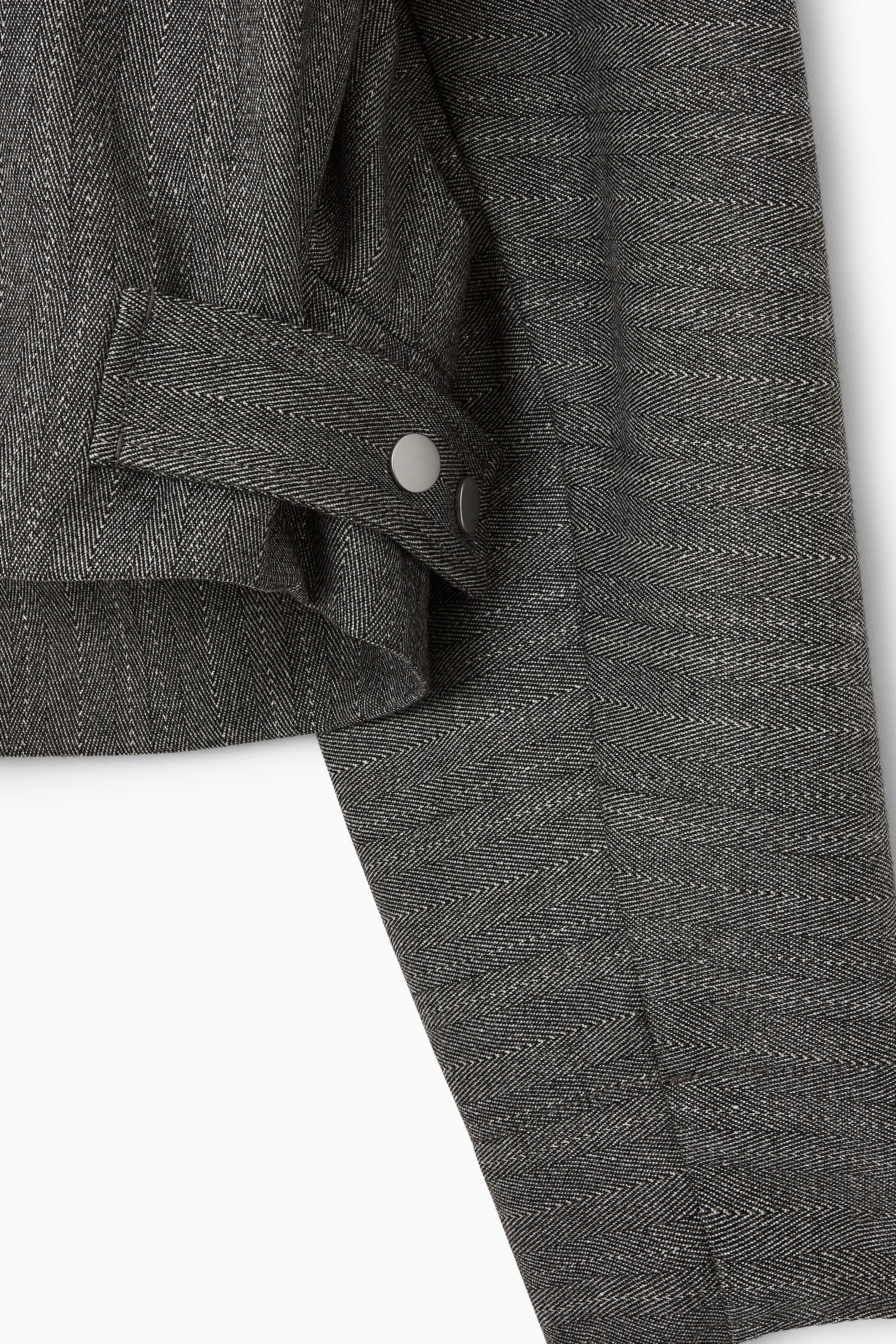 HERRINGBONE WOOL-BLEND UTILITY JACKET