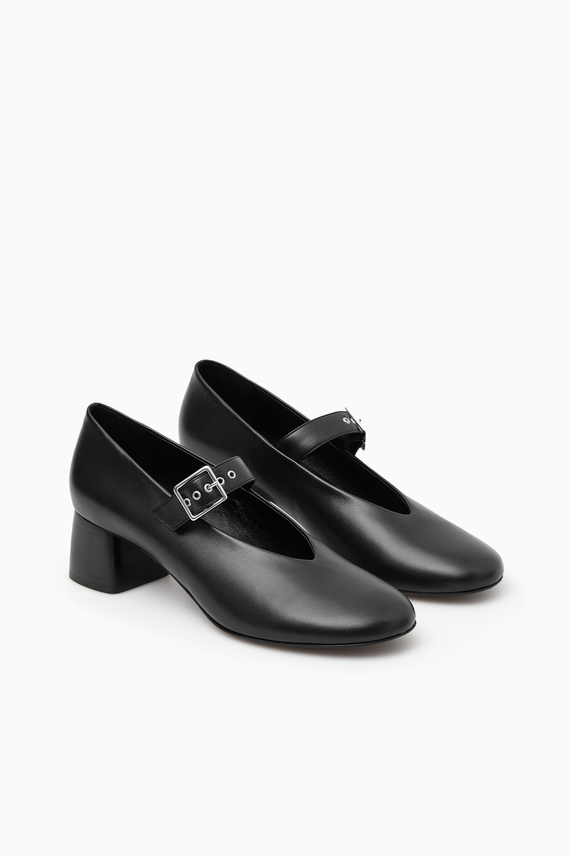 Grösseres Bild ansehen: MARY JANES AUS LEDER MIT BLOCKABSATZ - SCHWARZ - DAMEN | H&M CH 4