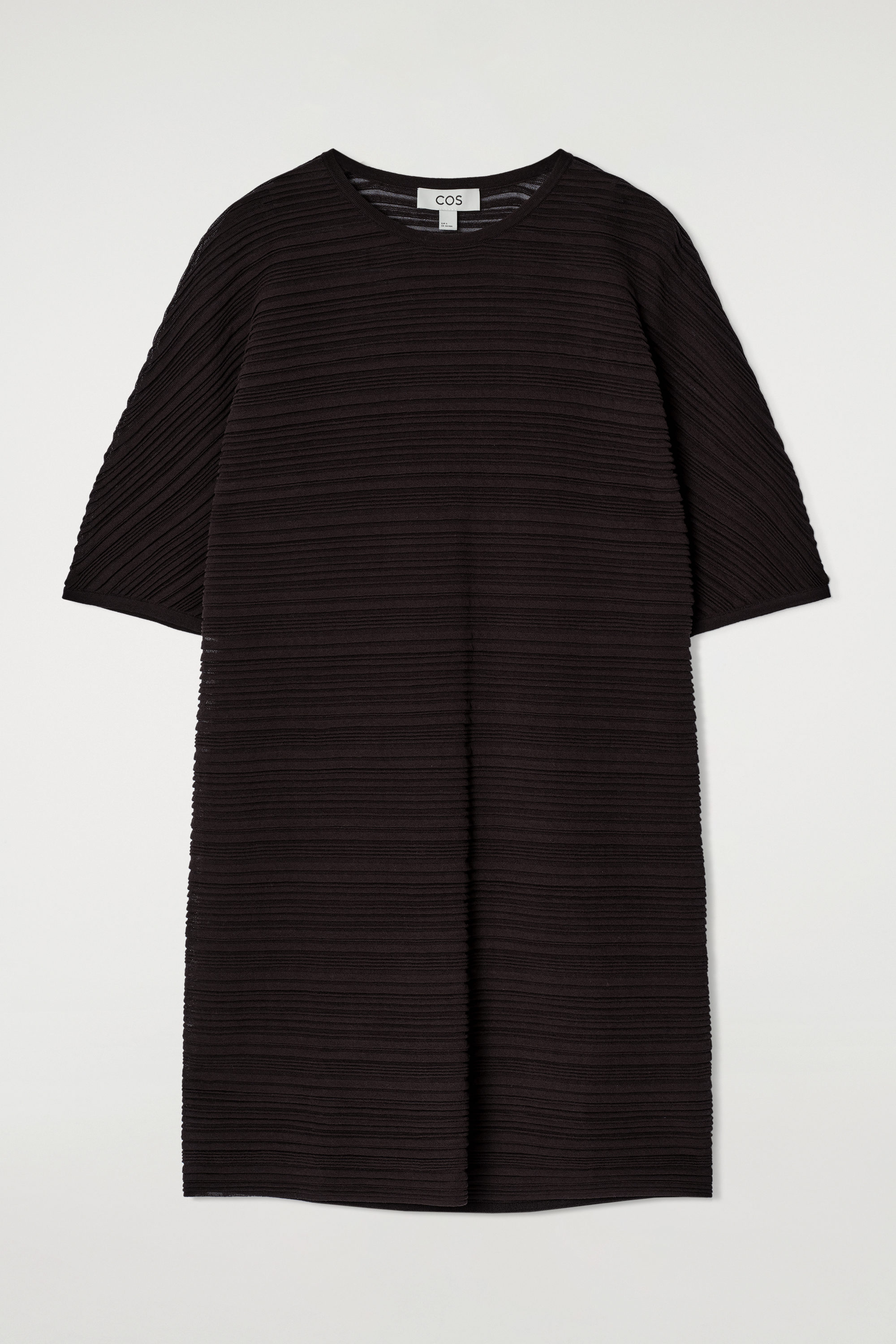 PLEATED KNIT MINI DRESS - DARK BROWN | COS US PLEATED KNIT MINI DRESS - DARK BROWN | COS US