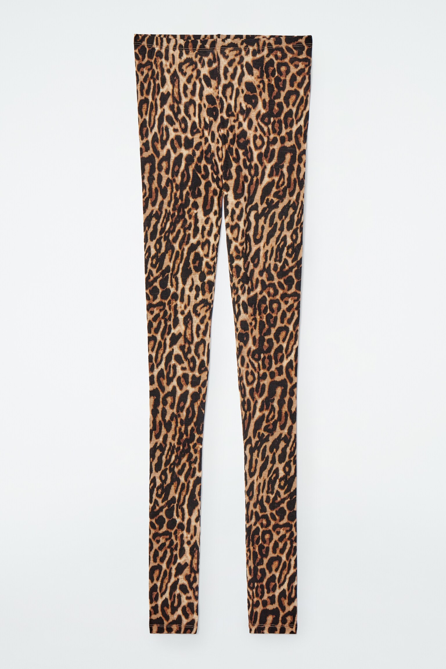 LEOPARD-PRINT MERINO WOOL LEGGINGS - LEOPARD PRINT