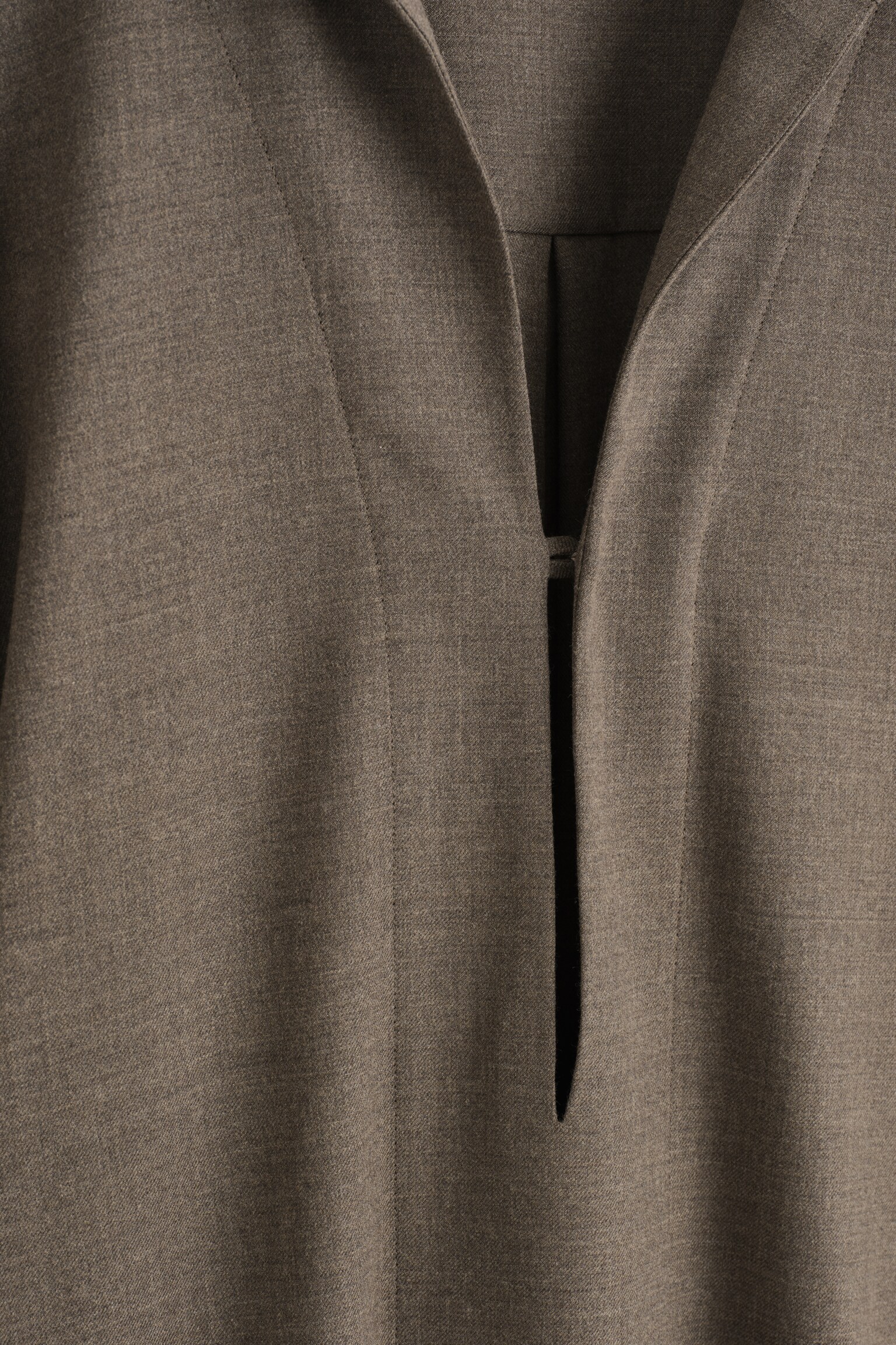 CAMICIA IN MISTO LANA CON COLLETTO APERTO - GRIGIO - 7