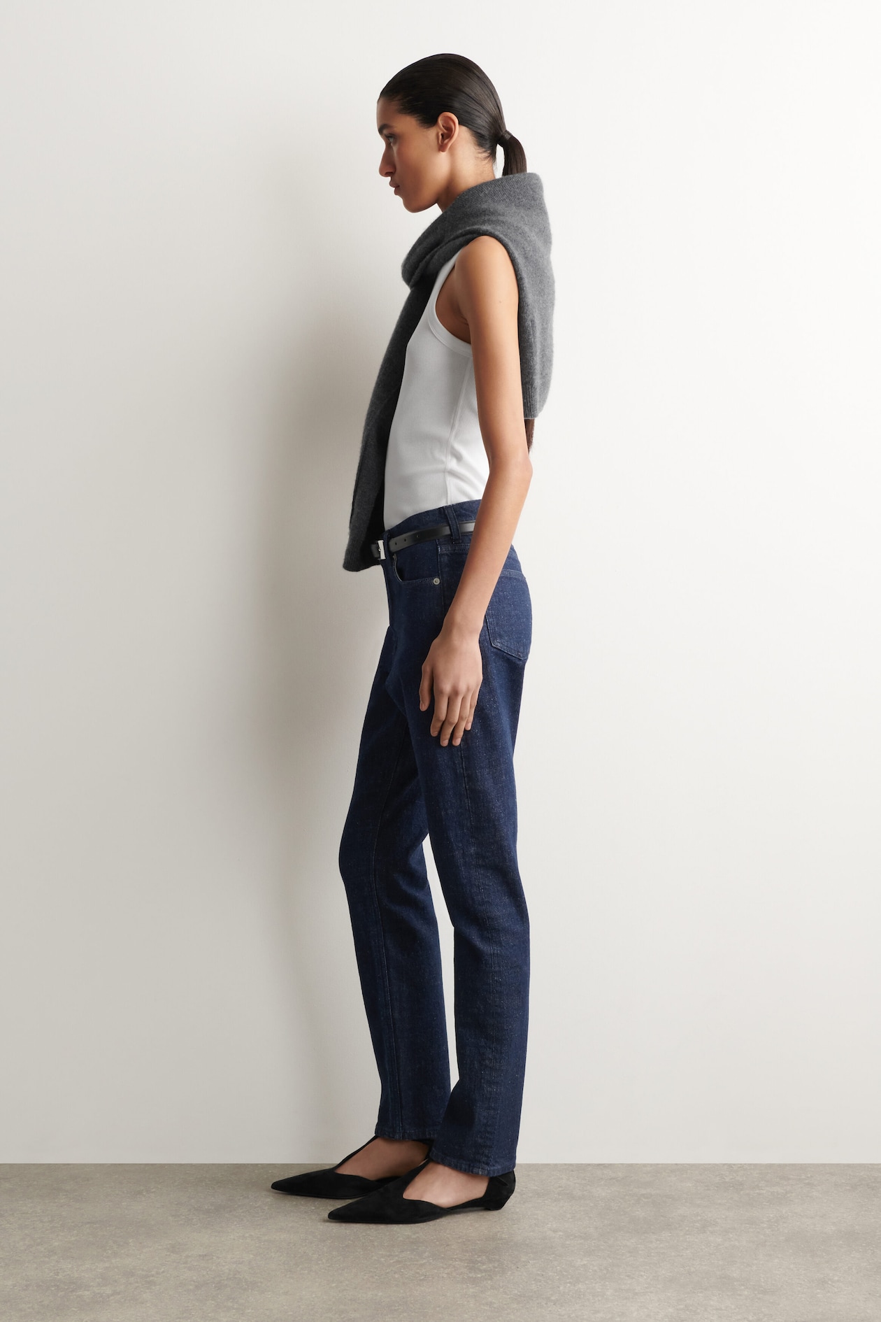 FLUTE SLIM-LEG JEANS — DARK BLUE