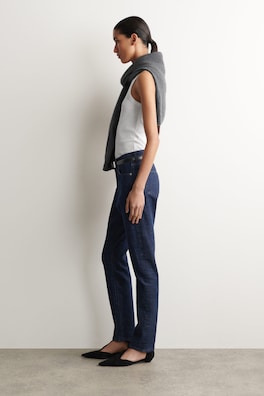 FLUTE SLIM-LEG JEANS — DARK BLUE 2