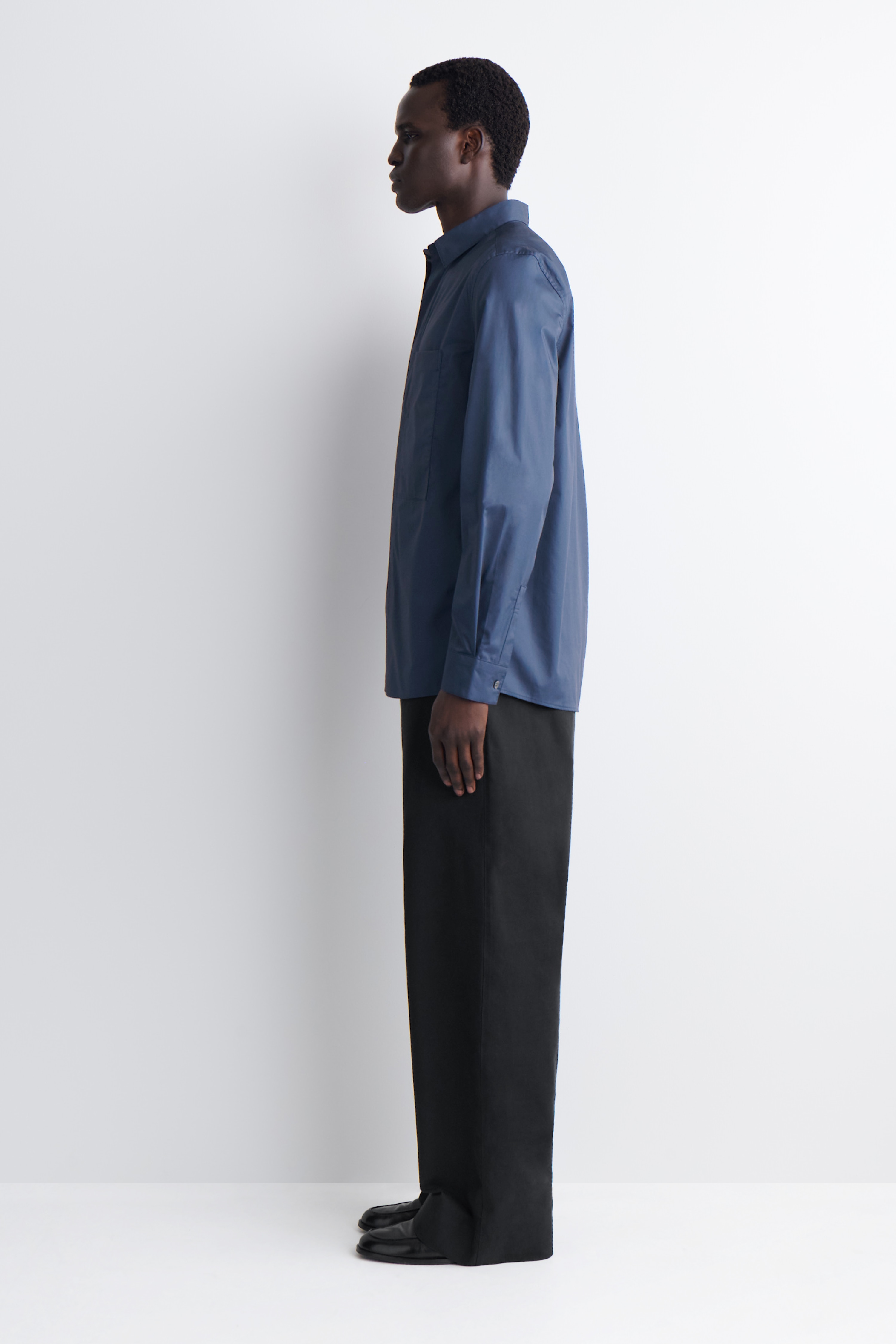 SLIM POCKET-DETAIL COTTON-POPLIN SHIRT