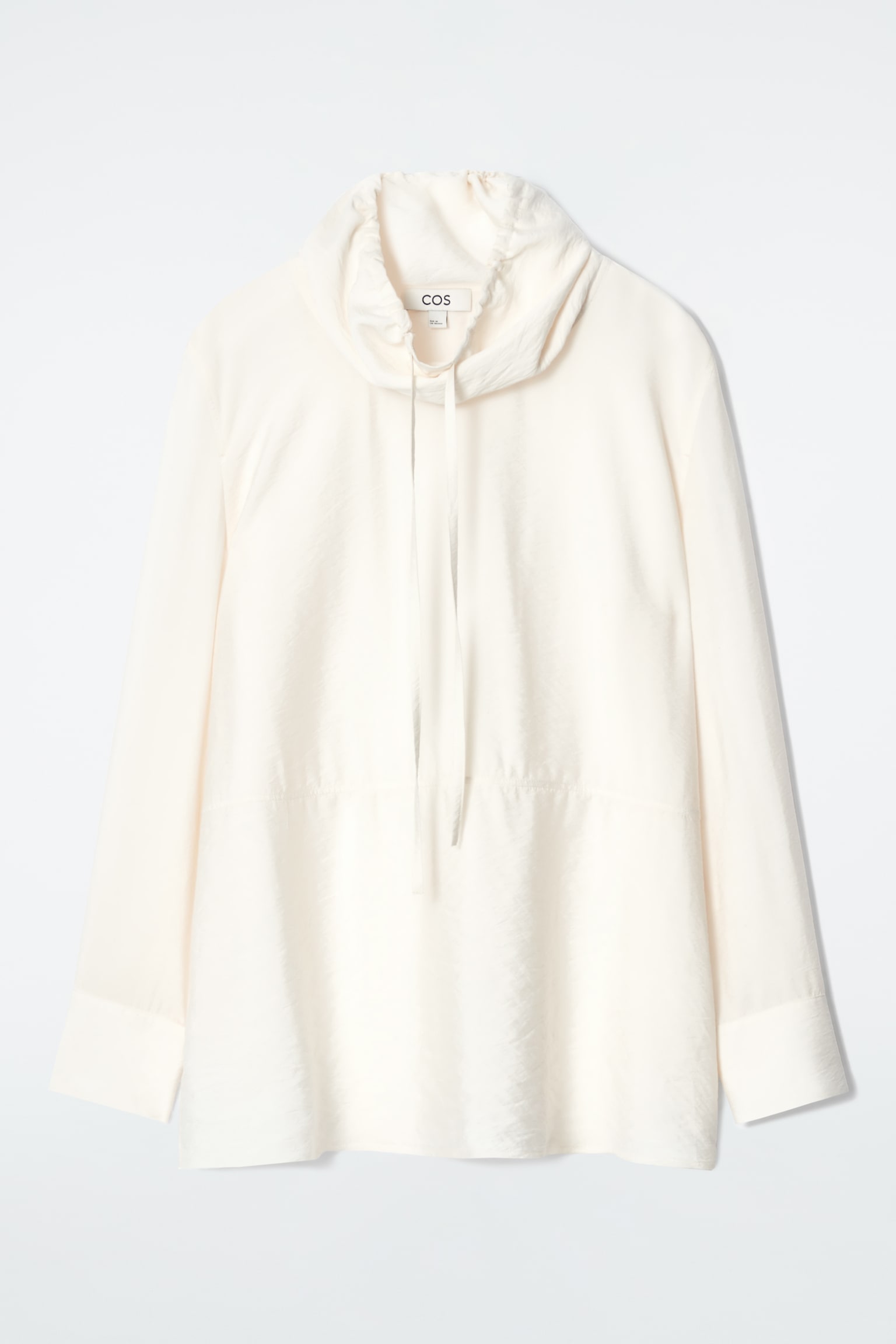 BLOUSE À COL CHEMINÉE AJUSTABLE - IVOIRE