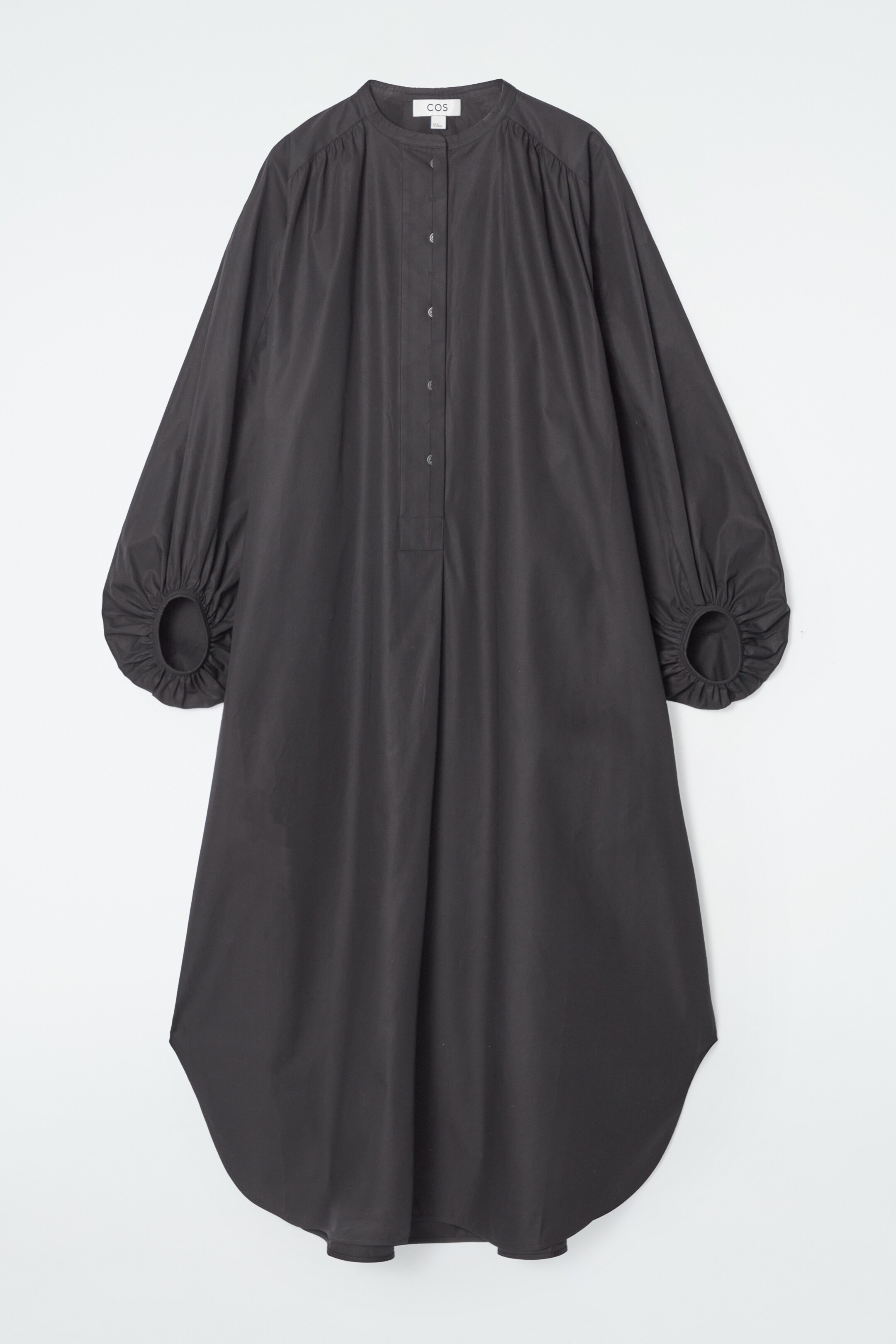 Ingrandisci l'immagine: GATHERED BALLOON-SLEEVE MIDI DRESS - BLACK - DONNA | H&M CH 1
