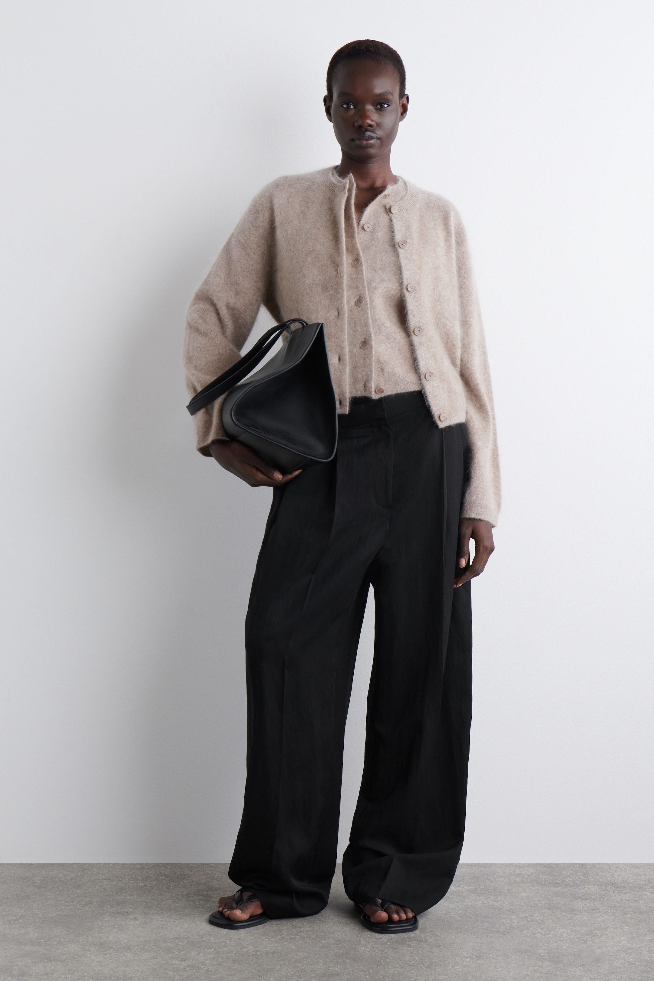 BRUSHED-CASHMERE CARDIGAN