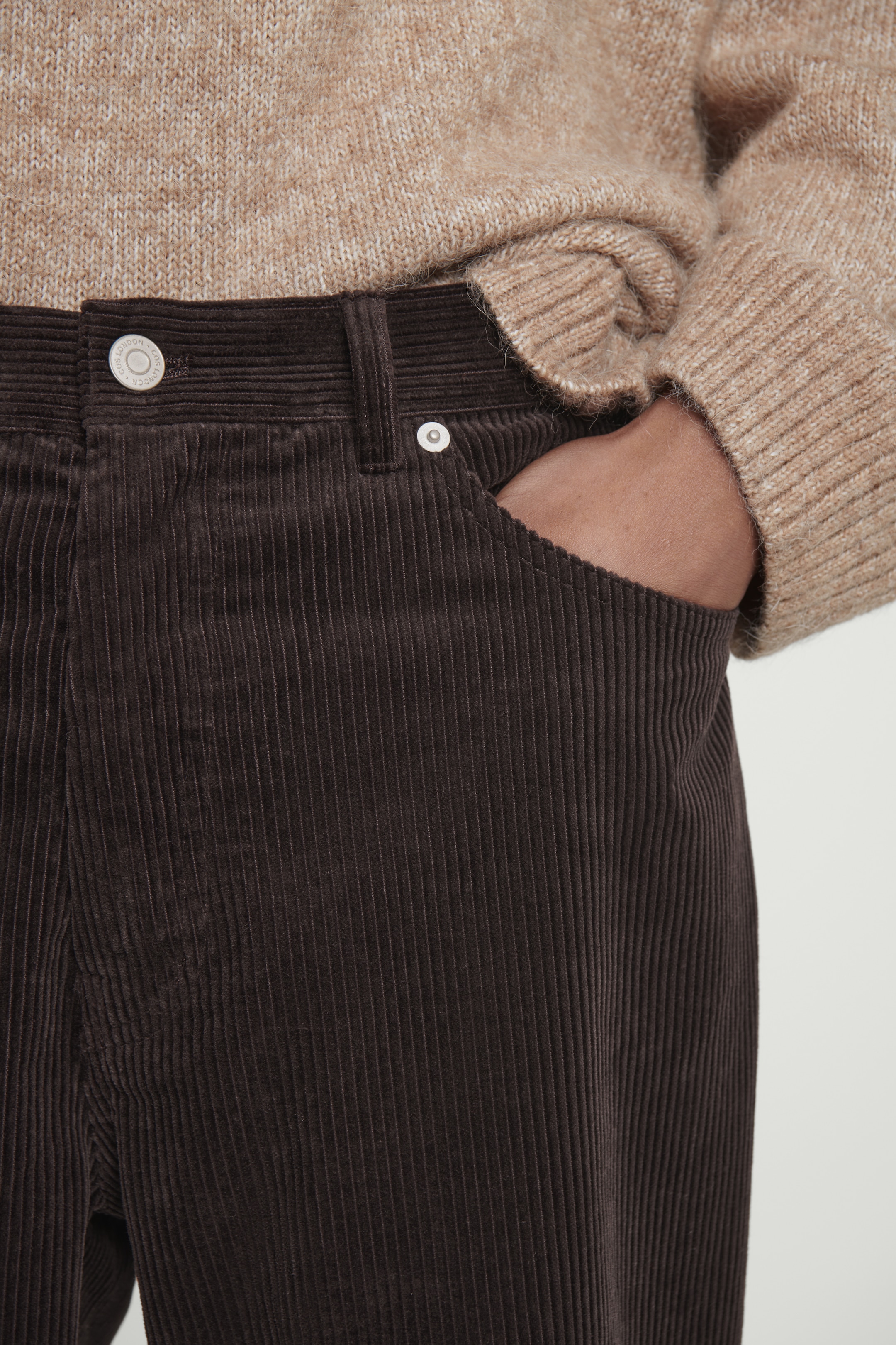 View larger image: SIGNATURE CORDUROY STRAIGHT-LEG JEANS - DARK BROWN - Men | H&M GB 2