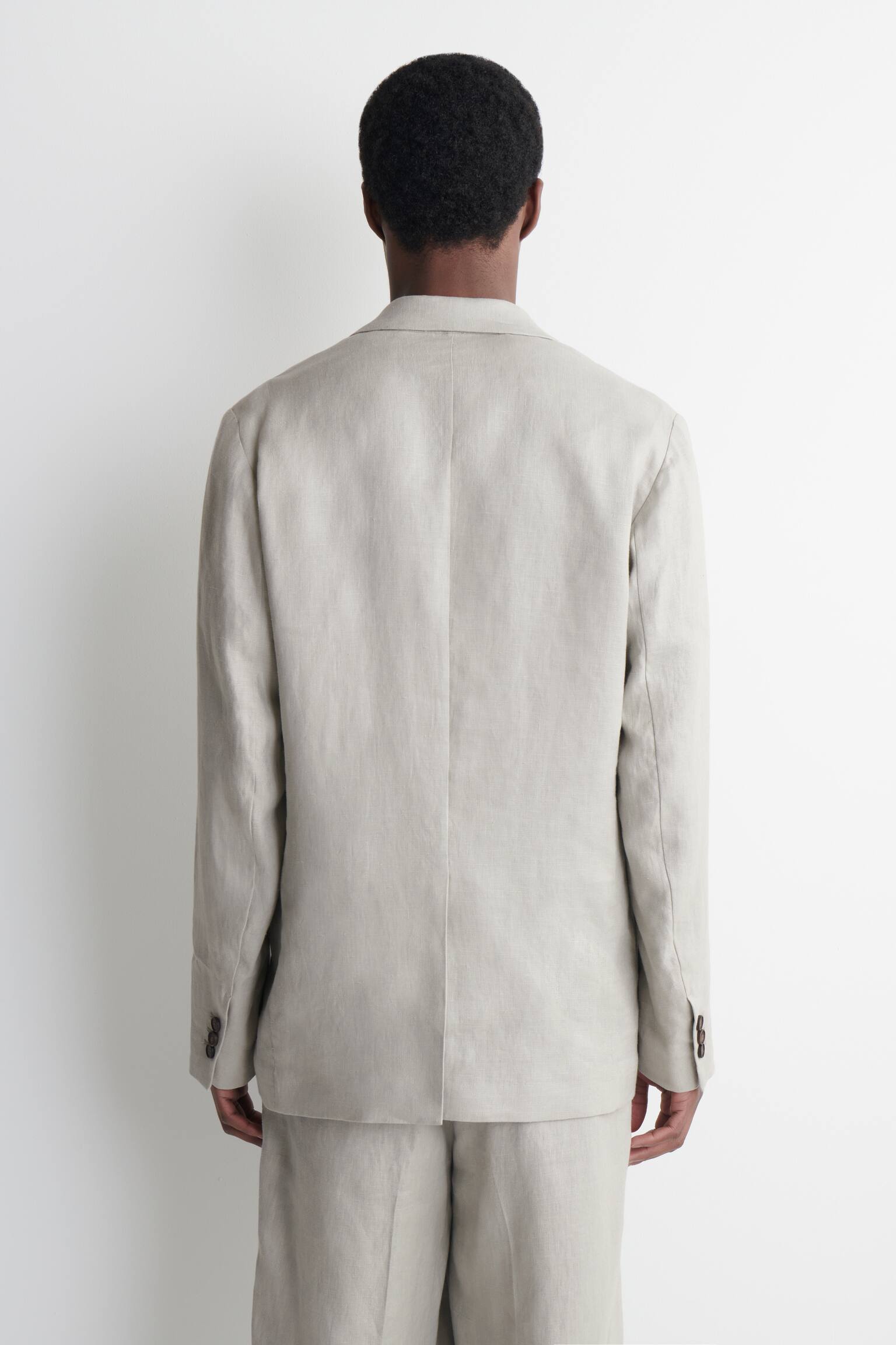 בלייזר פשתן עם כפתורים יחידים-GREEN - 6