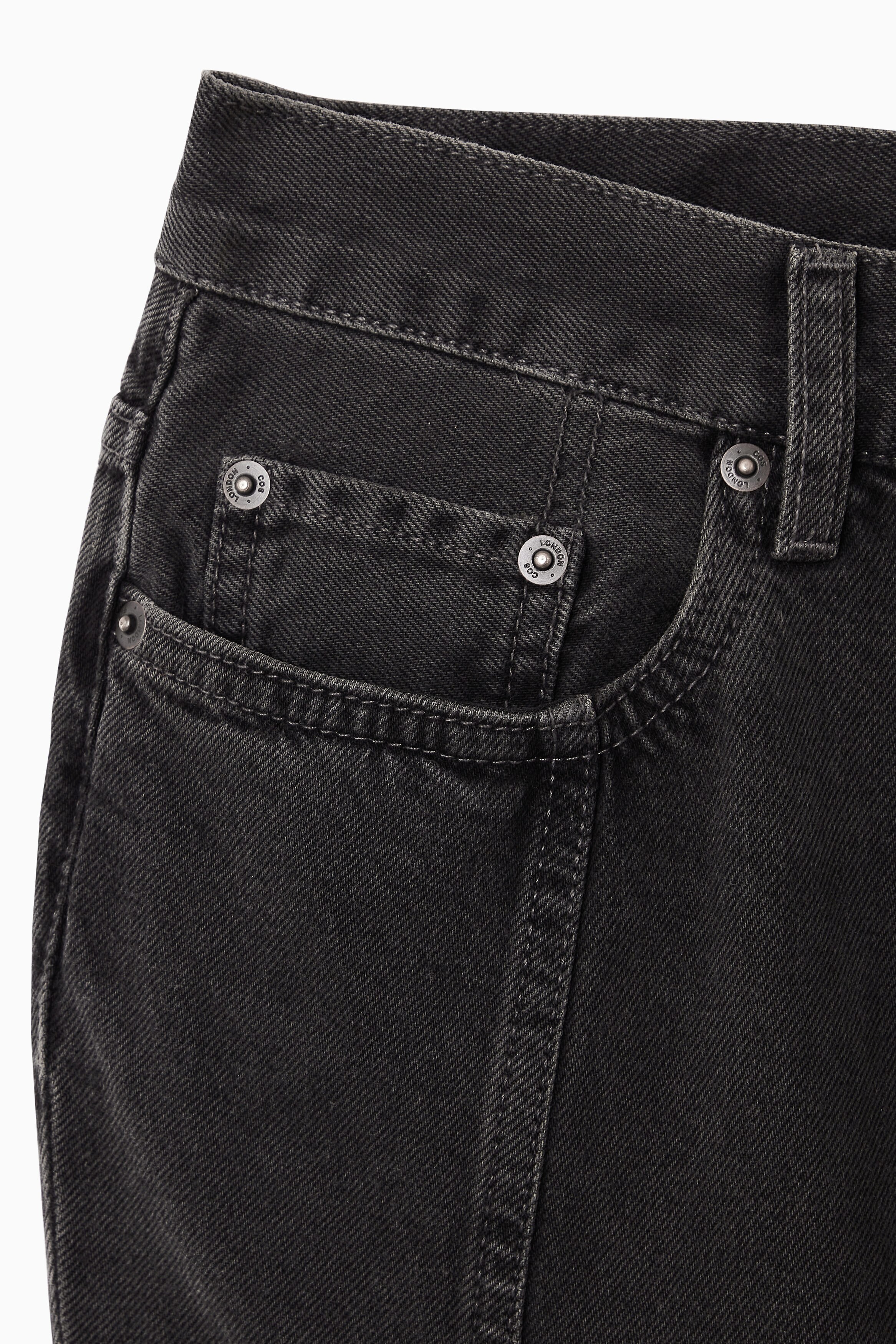 PANELLED FLARED DENIM SKIRT - BLACK | COS