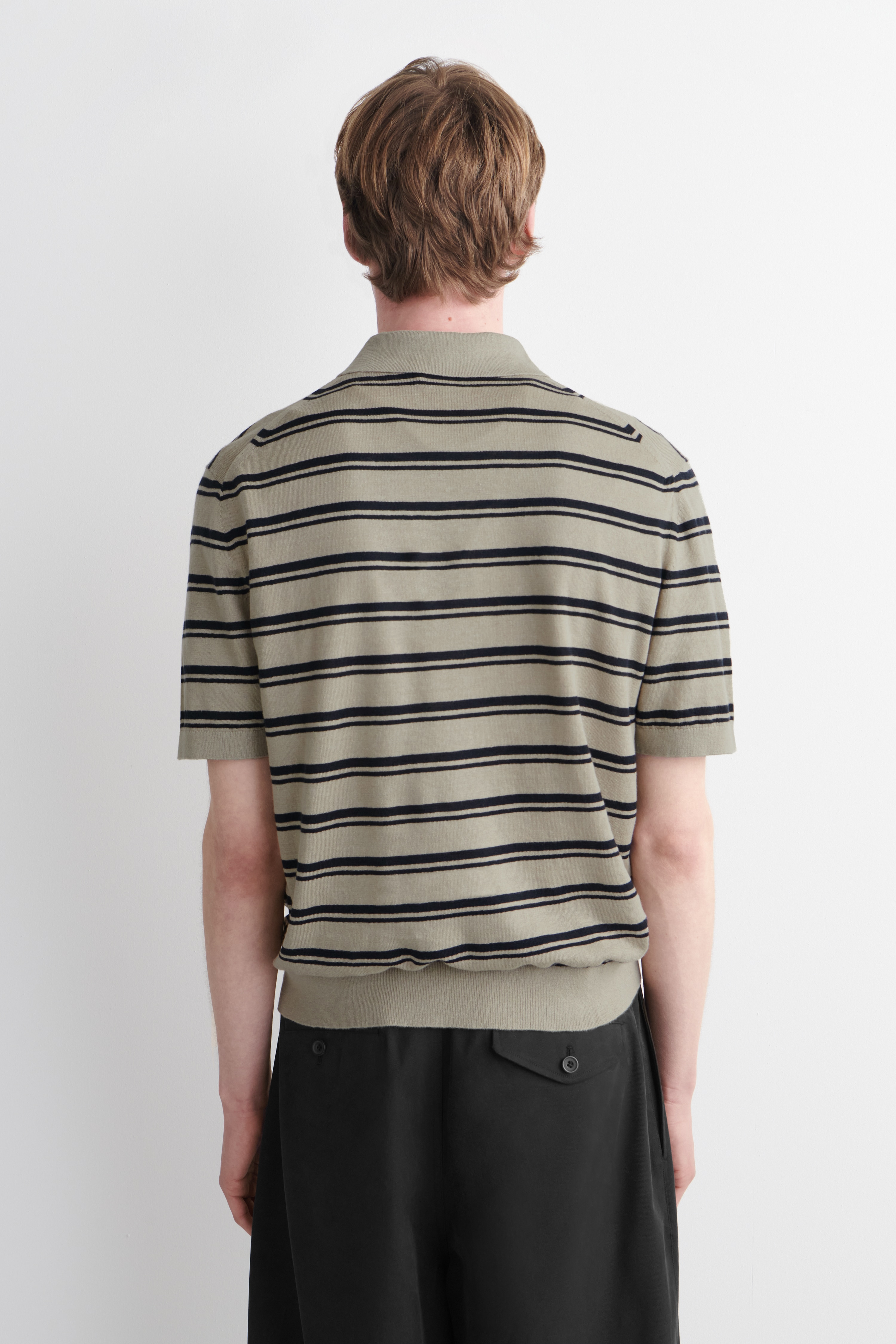 KNITTED LINEN POLO SHIRT