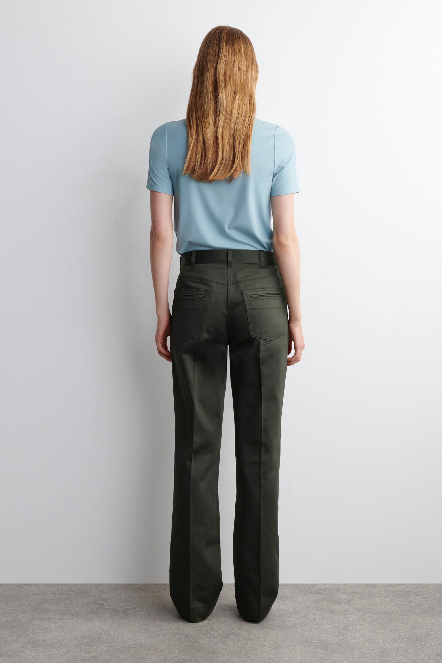 PANTALONI IN RASO A GAMBA DRITTA - KAKI - 3