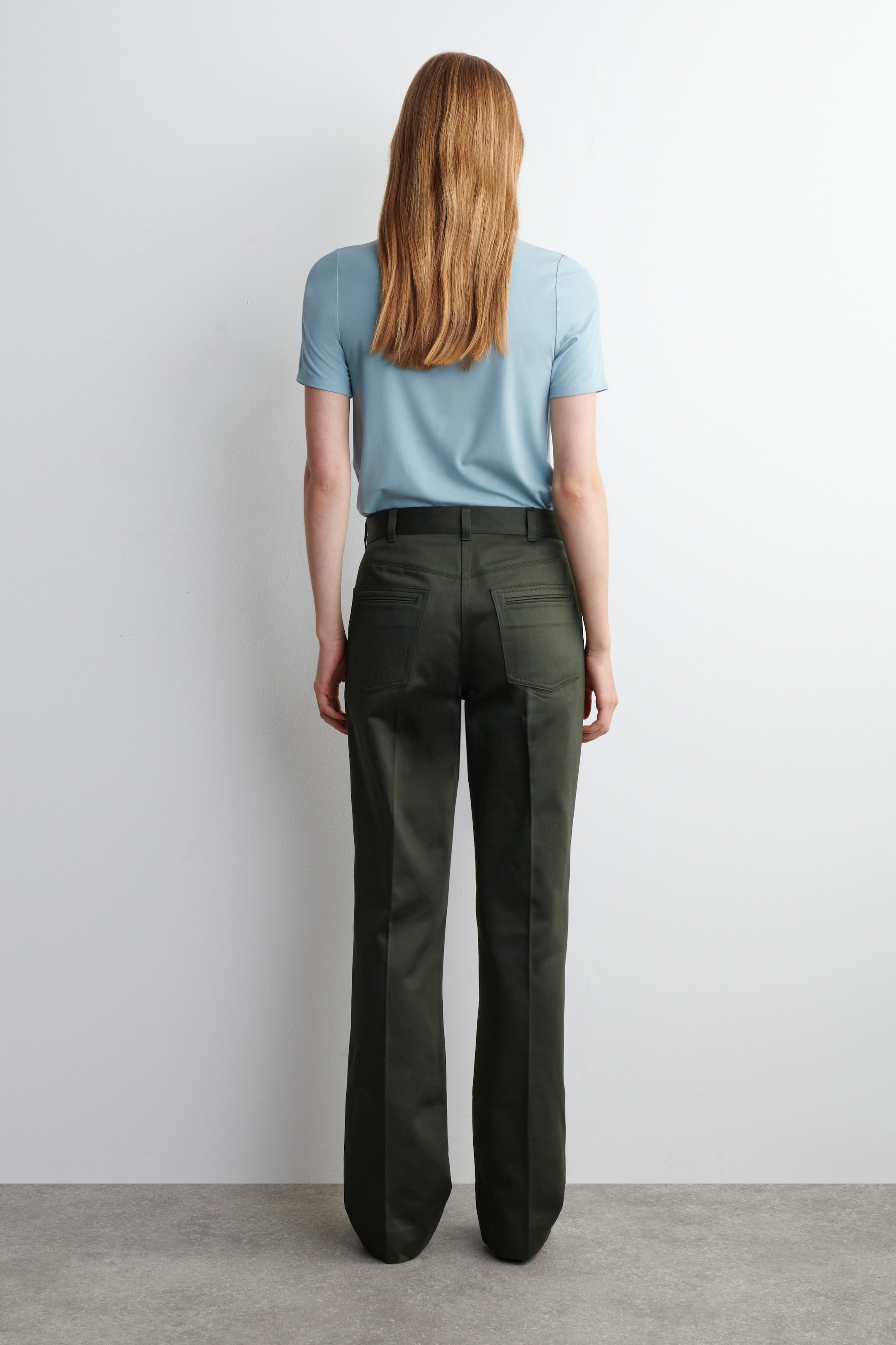 SATEEN STRAIGHT-LEG PANTS