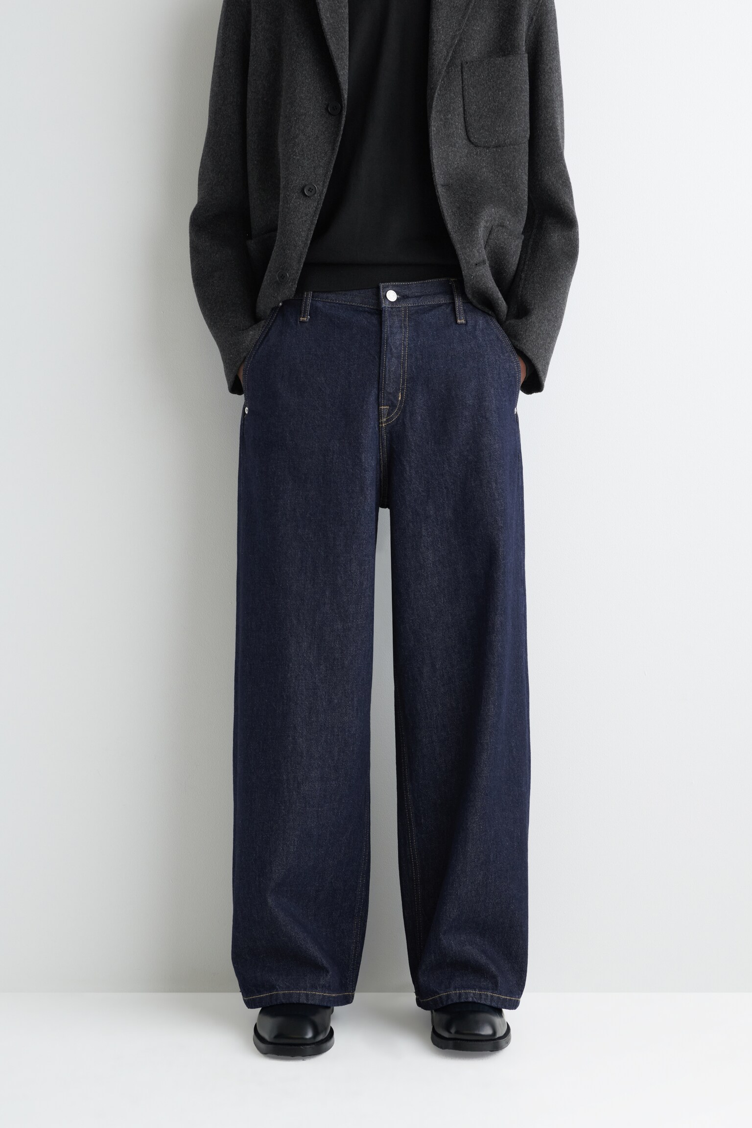 PANTALÓN VAQUERO ANCHO - AZUL OSCURO - 3