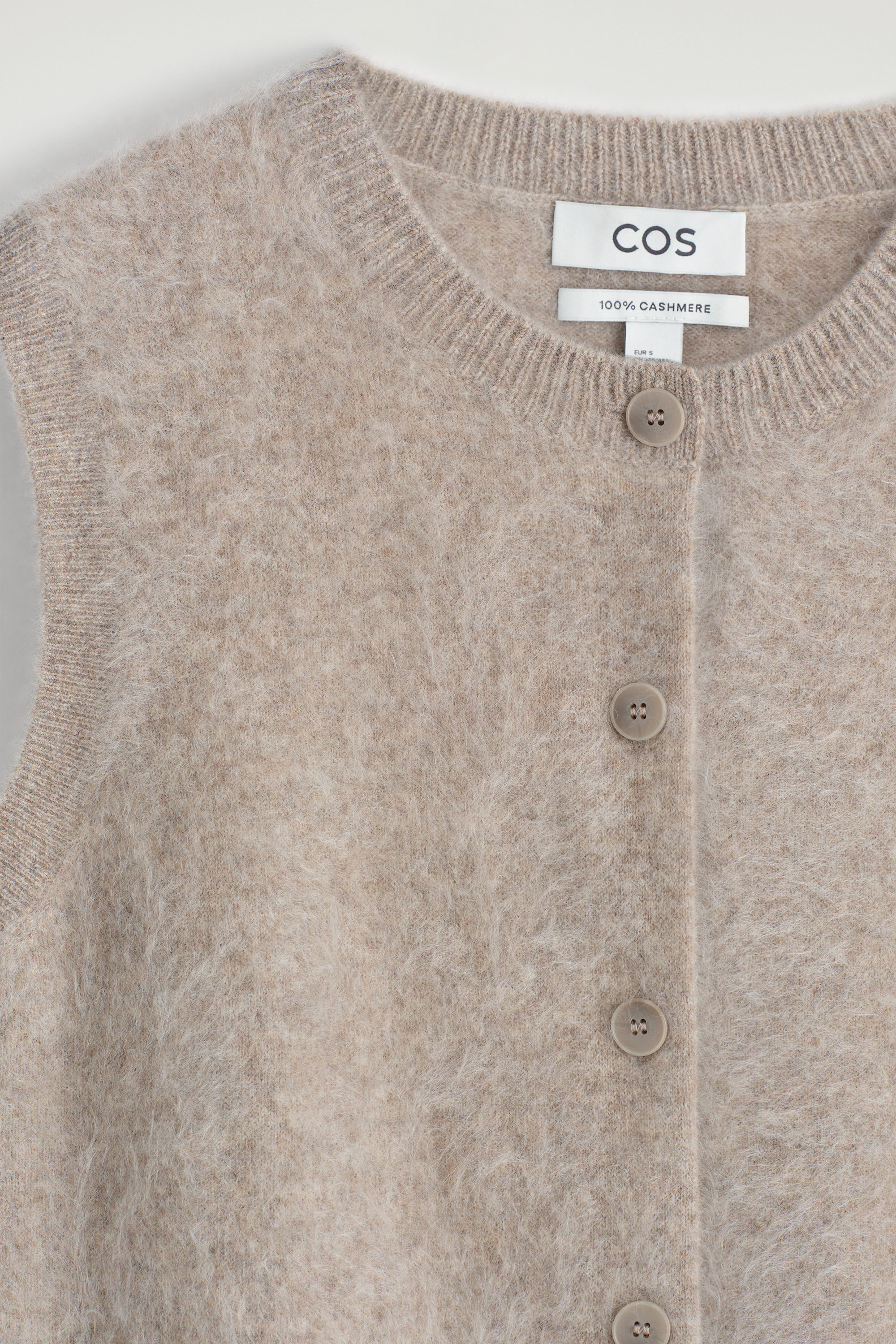 BRUSHED-CASHMERE VEST - BEIGE | COS US