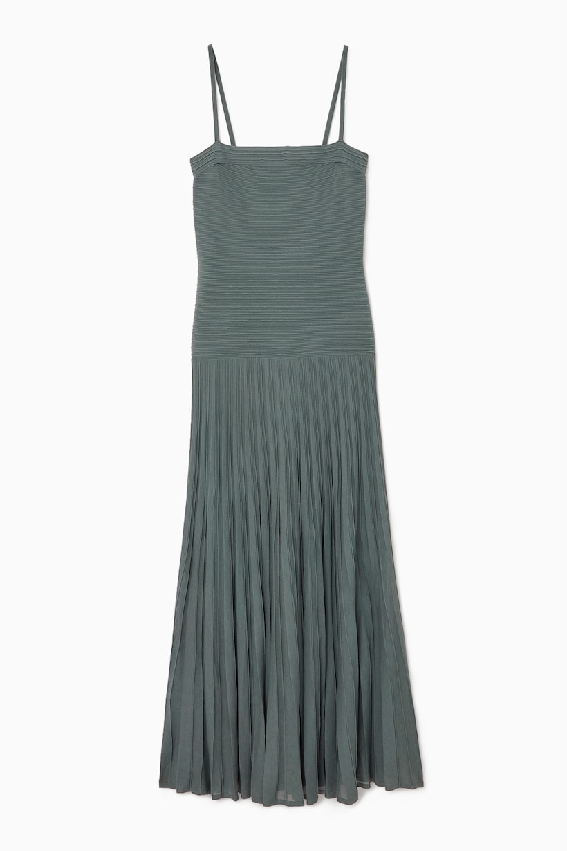 sleeveless pleated maxi dress cos COS Sleeveless Pleated Maxi Dress