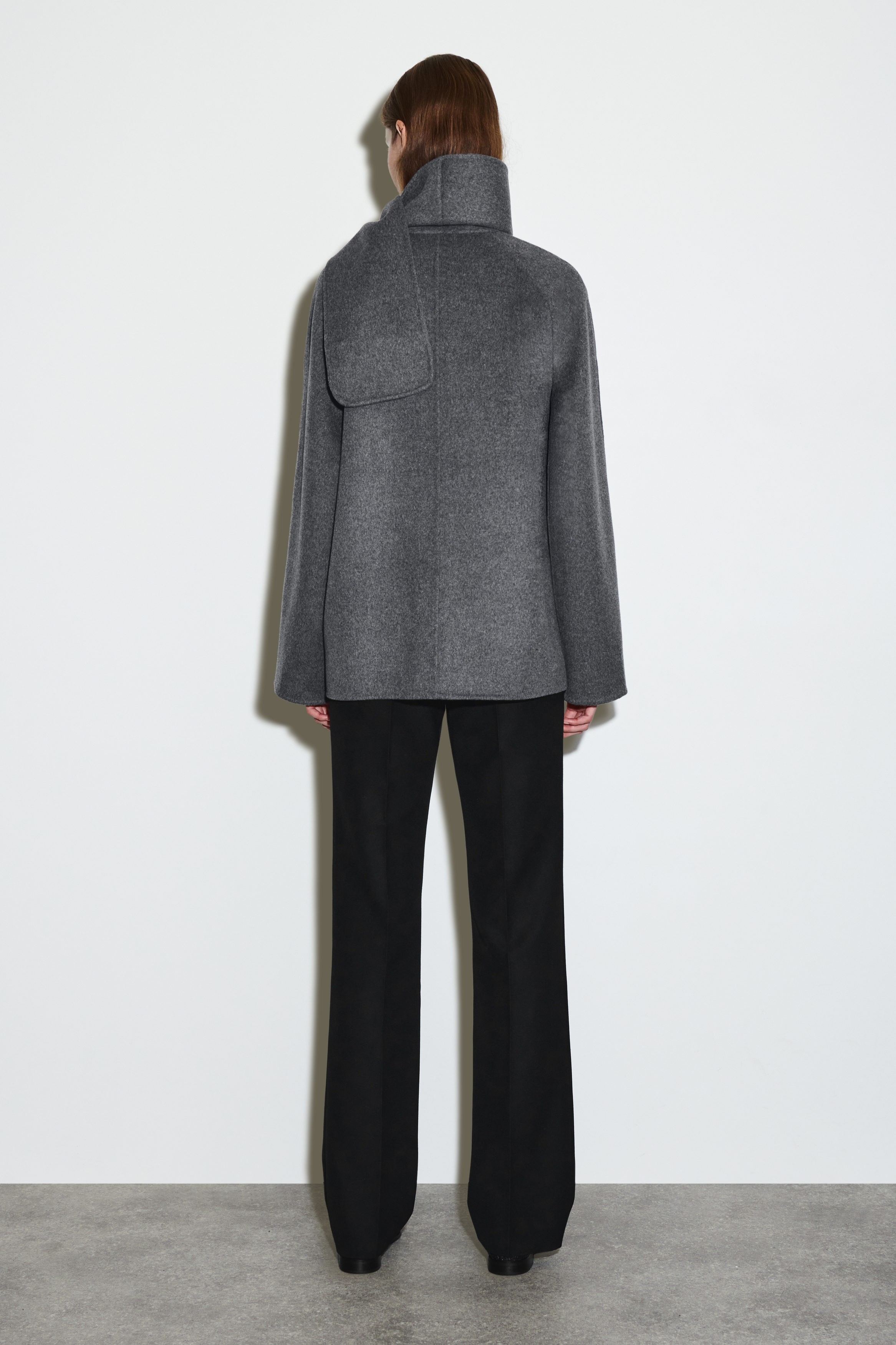 DOUBLE-FACED WOOL SCARF JACKET - GRAY | COS