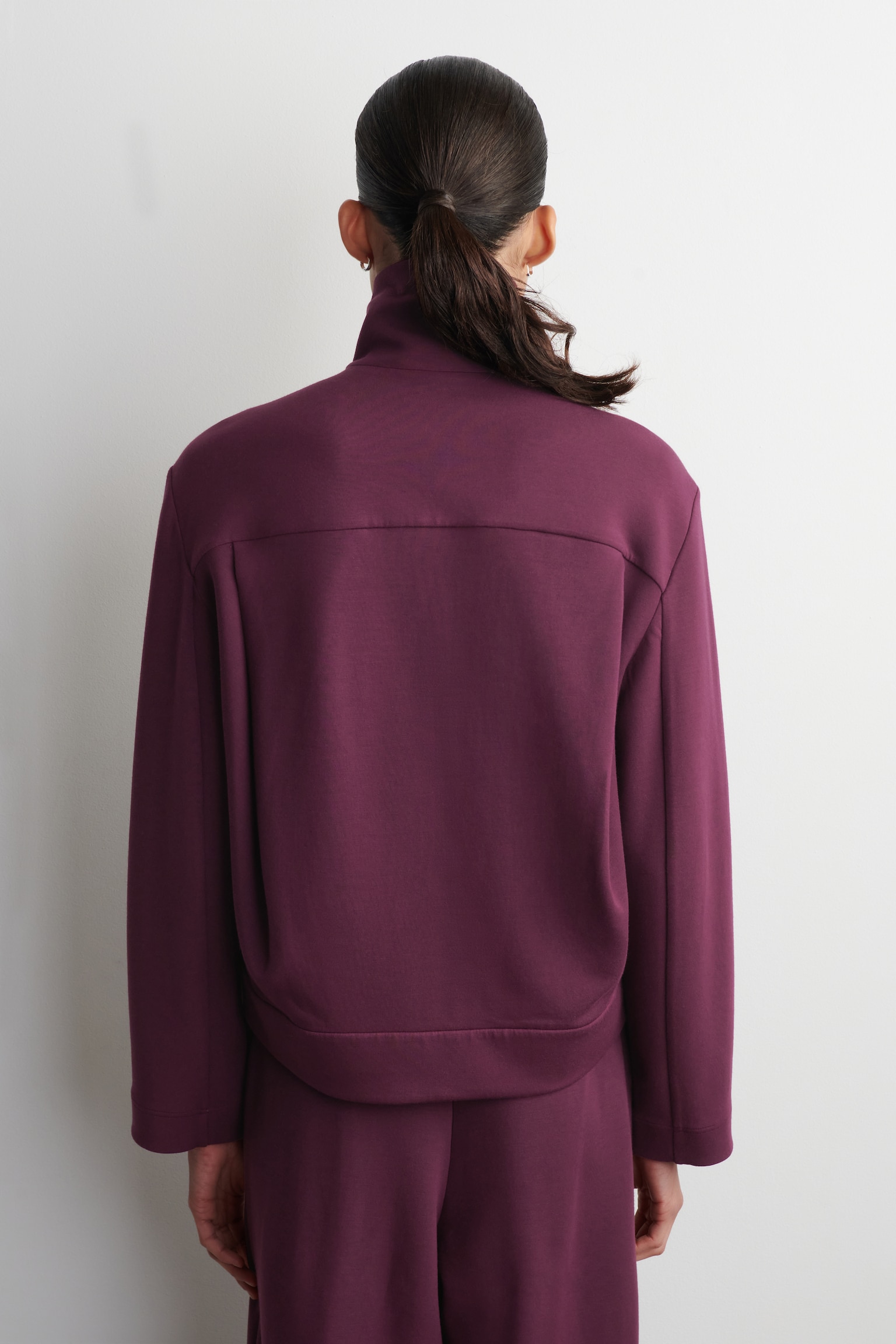 CHAQUETA DEPORTIVA EFECTO NEOPRENO - BURDEOS/AZUL MARINO - 4