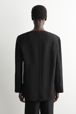 TAILORED SILK TOP — CARBON 4