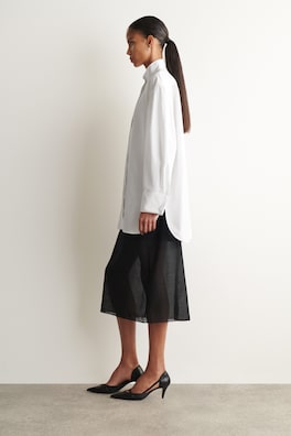 WING-COLLAR COTTON TUXEDO SHIRT — WHITE 3