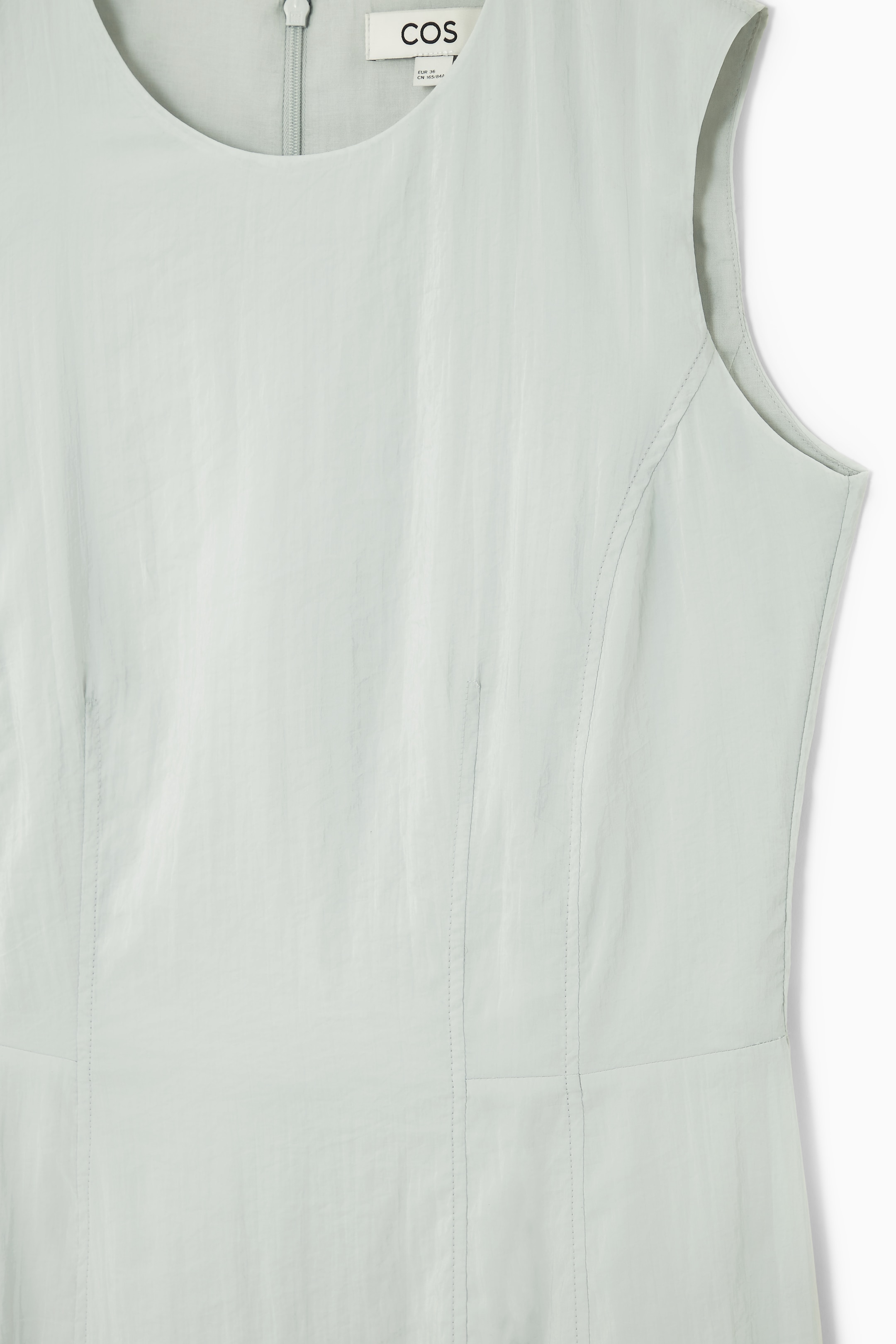 View larger image: SLEEVELESS TOPSTITCHED MIDI DRESS - DUSTY BLUE - Ladies | H&M GB 2