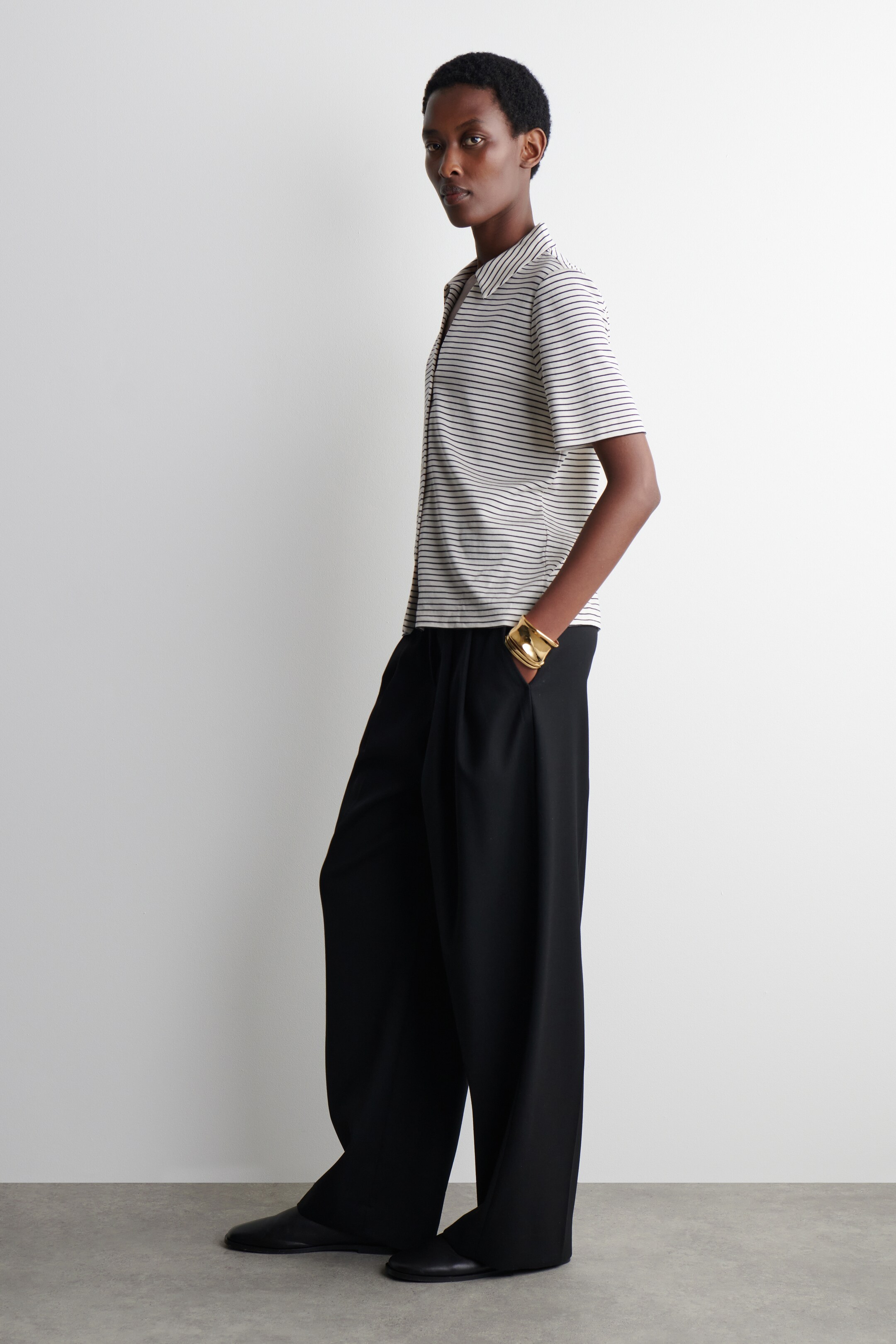 Agrandir l'image: CHEMISE RESORT EN JERSEY - BLANC / RAYURES - FEMME | H&M CH 3