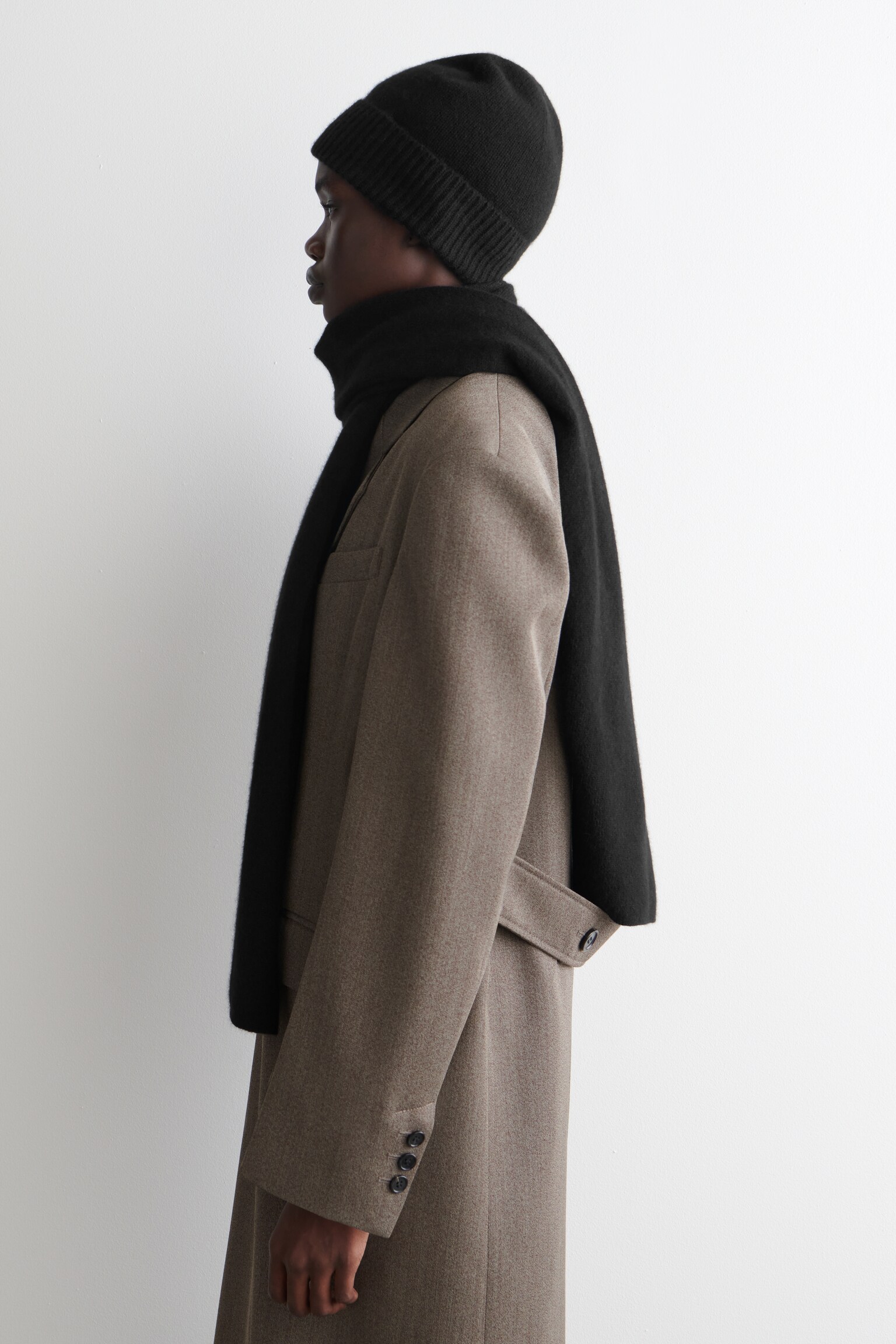 BUFANDA DE CASHMERE - NEGRO/GRIS OSCURO - 8