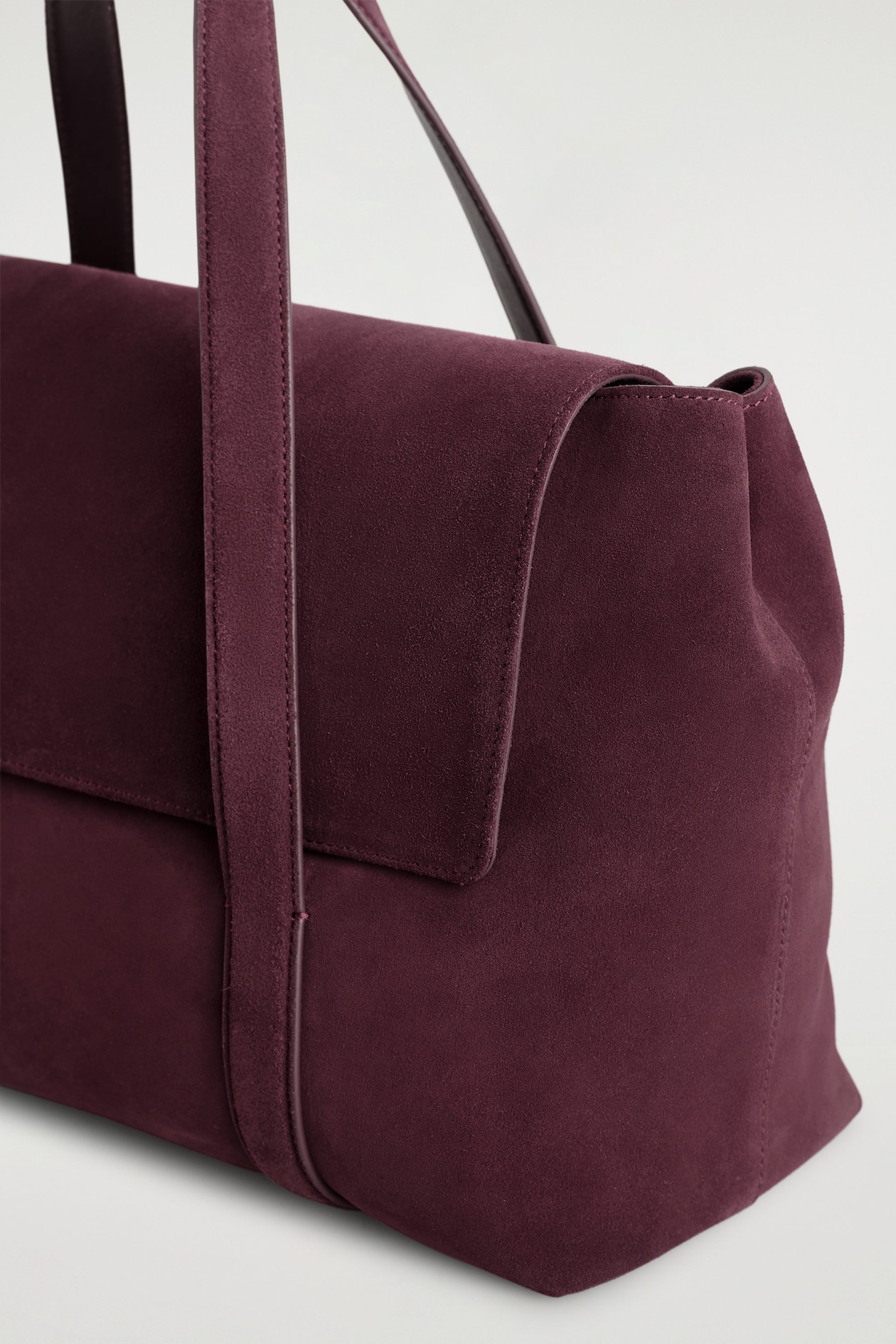 EASEL TOTE BAG - SPLIT SUEDE — BORDEAUX