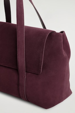 EASEL TOTE BAG - SPLIT SUEDE — BORDEAUX 4