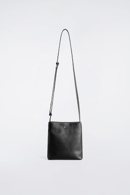 CITY CROSSBODY BAG - GRAINED LEATHER — BLACK 6