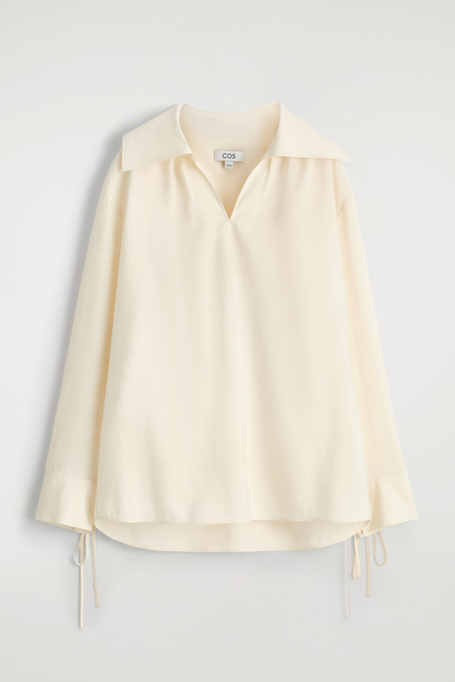 BLOUSE À COL LARGE EN MODAL - ÉCRU/BRUN FONCÉ - 2