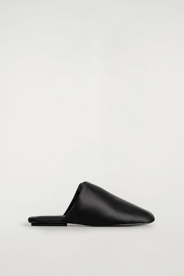 PADDED SATIN MULES — BLACK 3