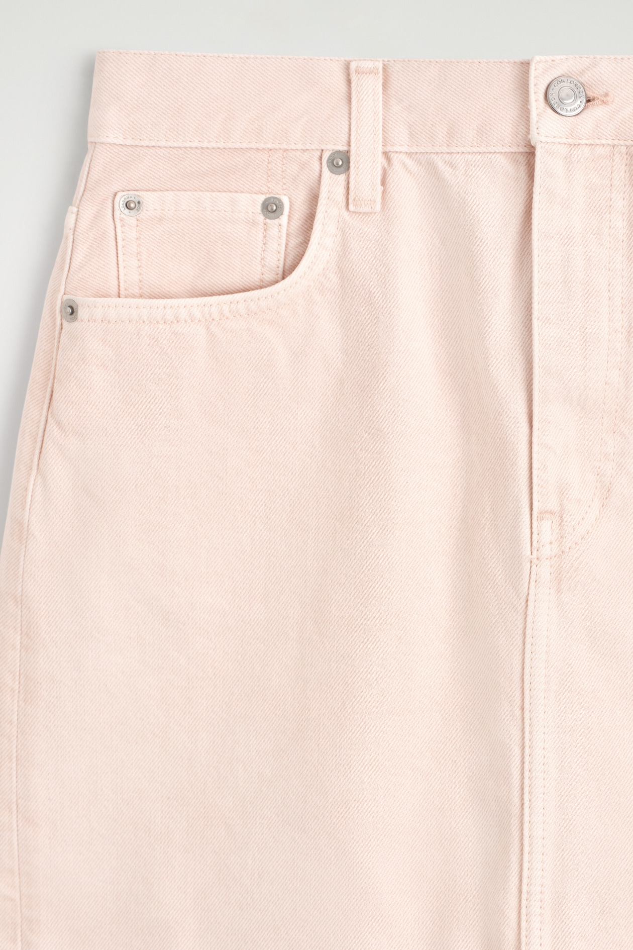 DENIM MINI SKIRT — LIGHT PINK